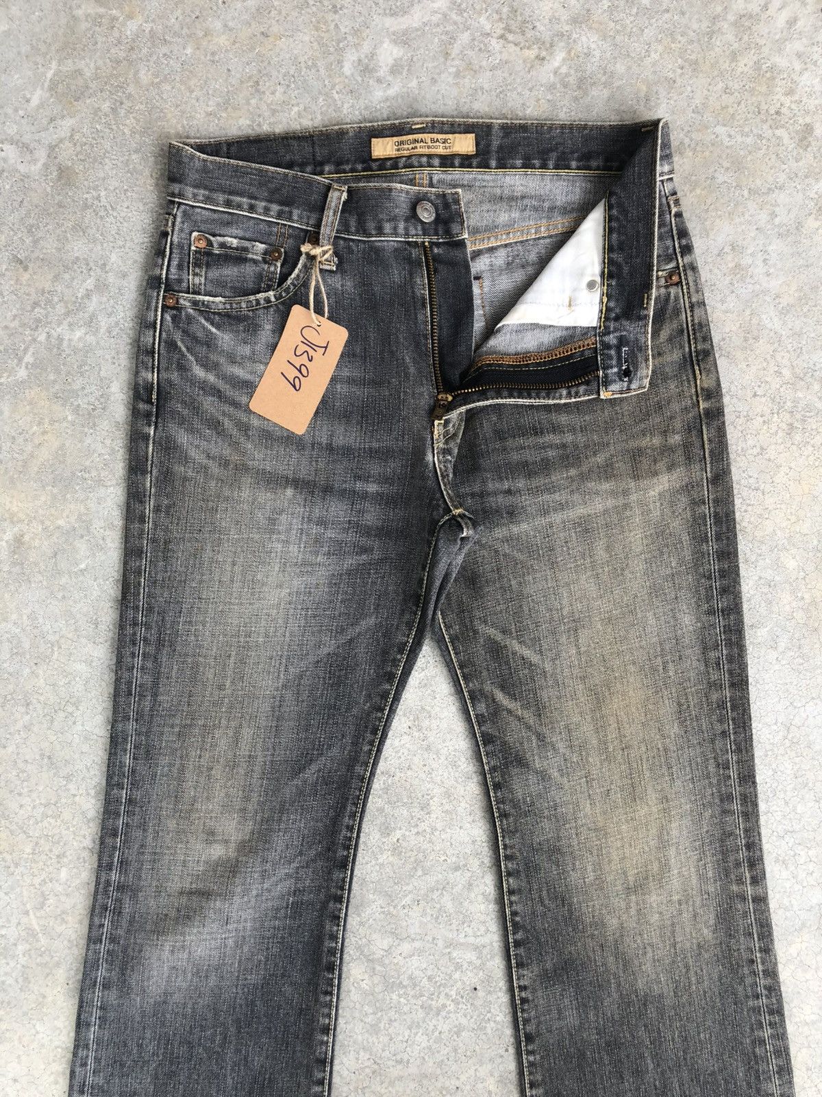 If Six Was Nine Japanese Uniqlo Flared Jeans Bootcut Distressed Denim Size US 30 / EU 46 - 3 Thumbnail