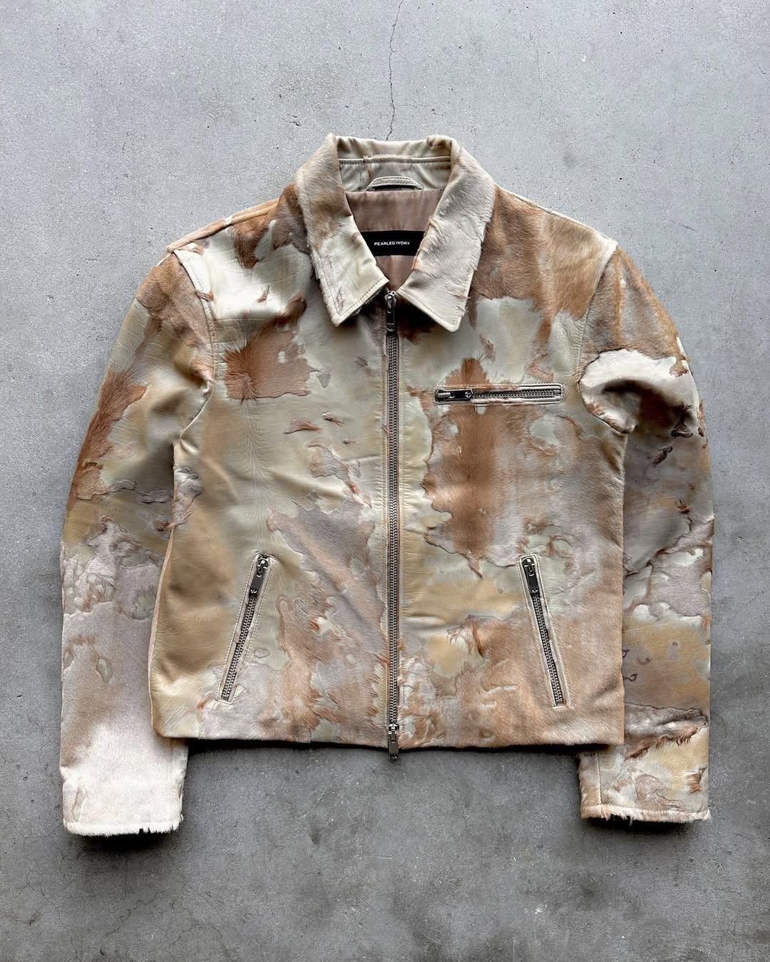 Pearled Ivory Leather Jacket | Grailed