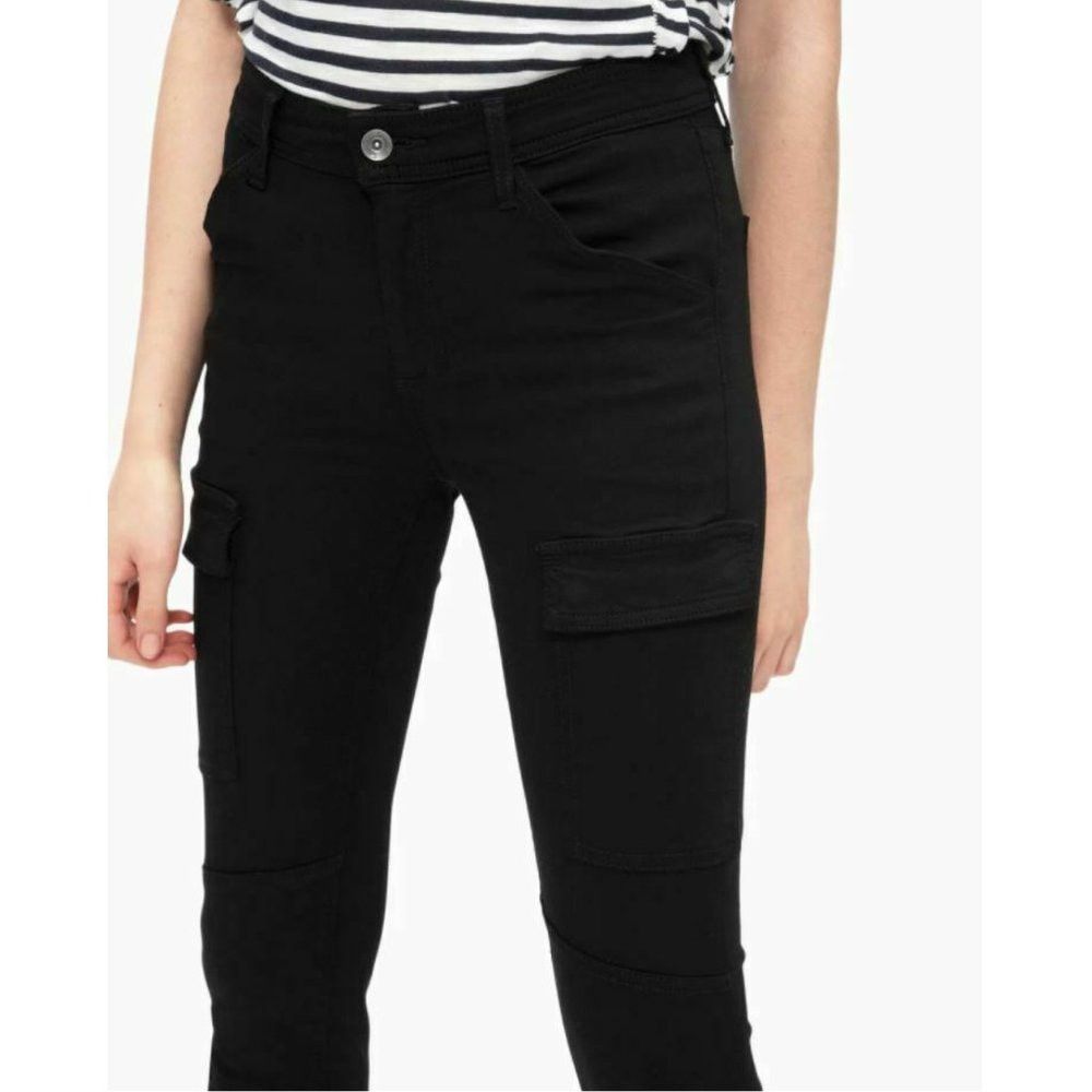Splendid NWT New $158 Splendid Hunter Black Skinny Cargo Pants Jeans Size 31" - 2 Thumbnail
