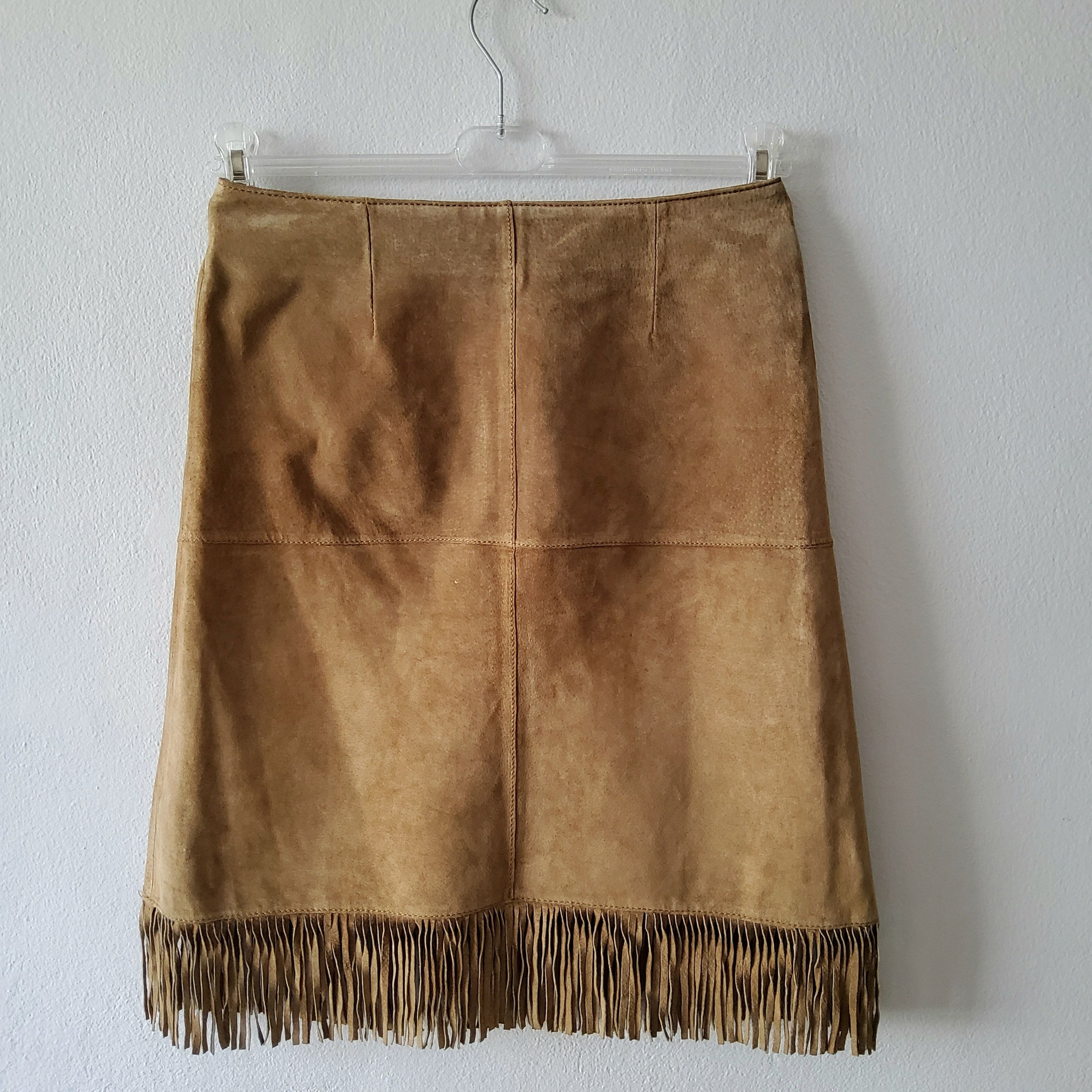 Morgan De Toi Morgan vintage y2k western suede leather fringe midi skirt Size 27" / US 4 / IT 40 - 4 Thumbnail