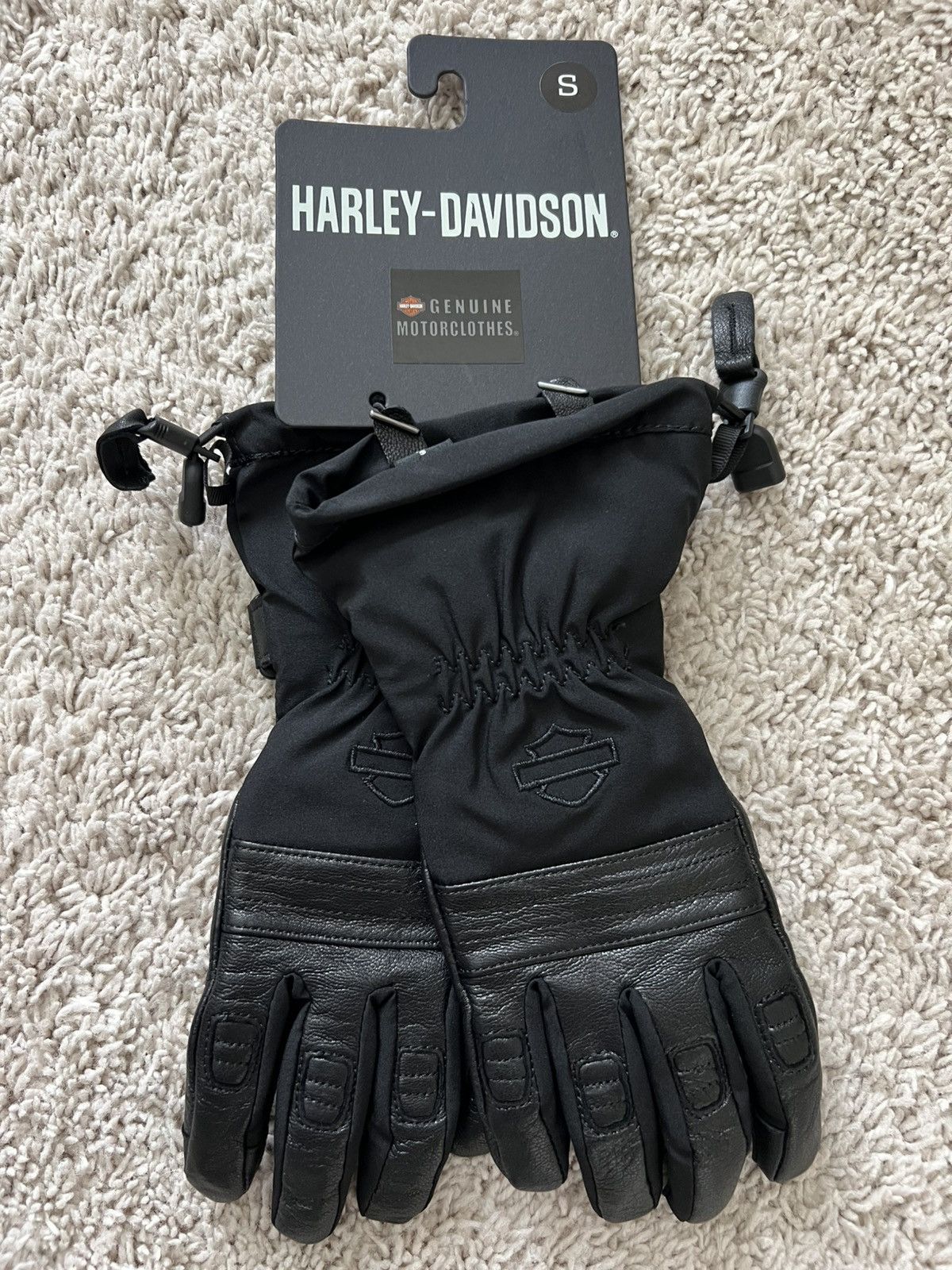 Harley Davidson Harley-Davidson Gauntlet Goatskin Leather Gloves Size ONE SIZE - 1 Thumbnail