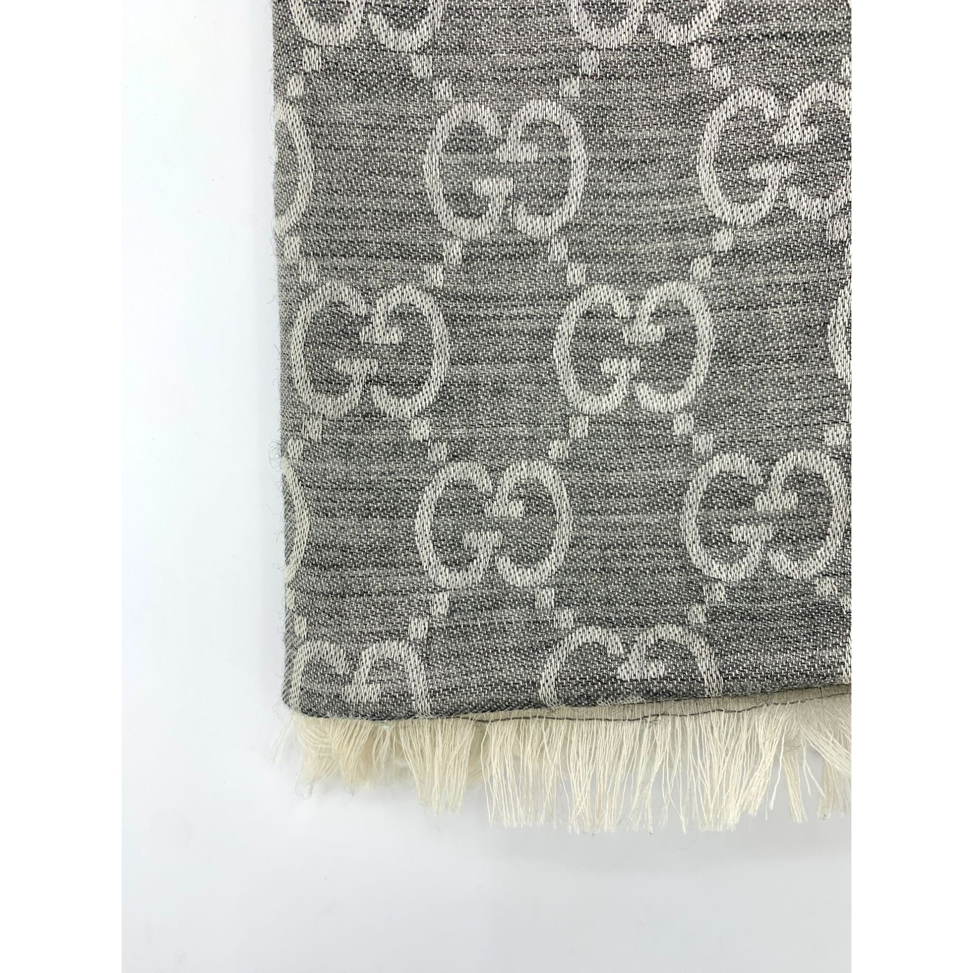 Gucci Gucci Double G Monogram Full Print Reversible Silk Wool Scar Size ONE SIZE - 7 Thumbnail