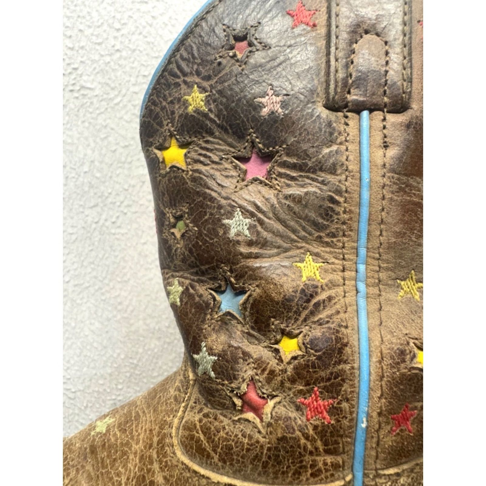 Ariat Ariat Western Boots Star Print Leather Brown Blue Trim Size 8 Womens Size US 8 / IT 38 - 7 Thumbnail