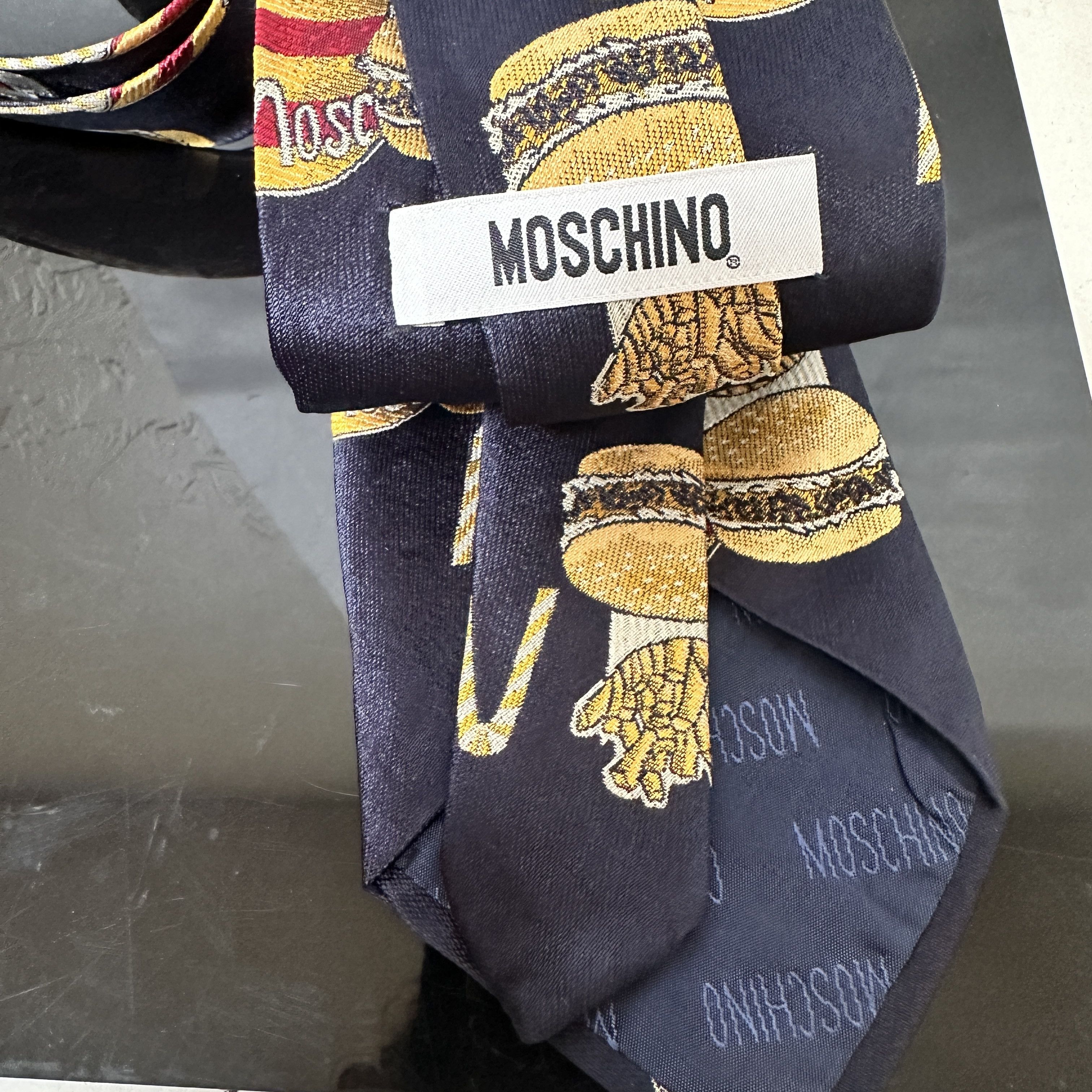 Moschino Moschino Tie Collectors Item Silk Hamburger Fries Size ONE SIZE - 2 Thumbnail