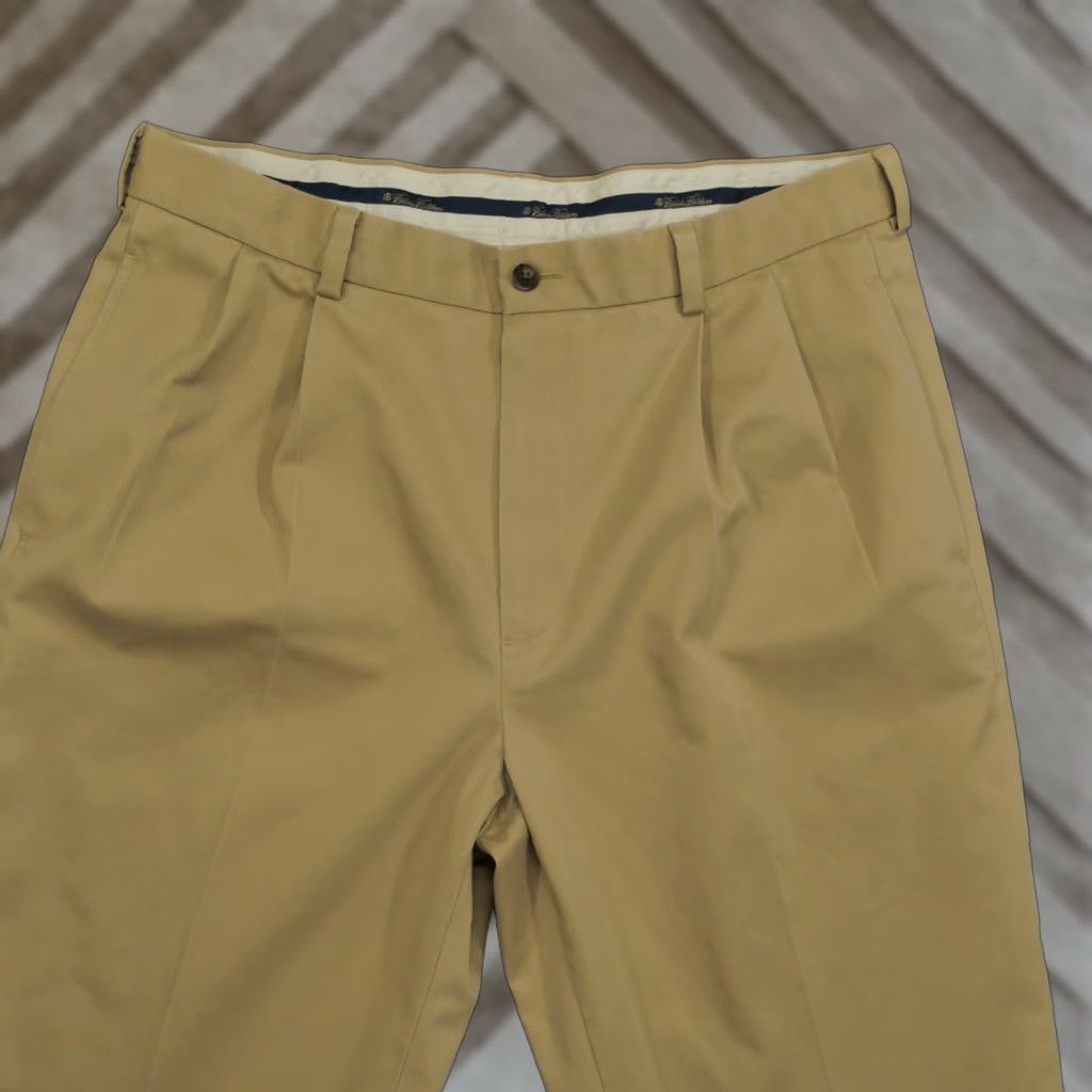 Brooks Brothers Brooks Brothers Pants Mens 35x28 Tan Khaki Advantage Chino Elliot - Beige Cotton Flat Front Classic Straight Pockets 29 Inseam Regular Size 35 Mens Size US 35 - 1 Thumbnail