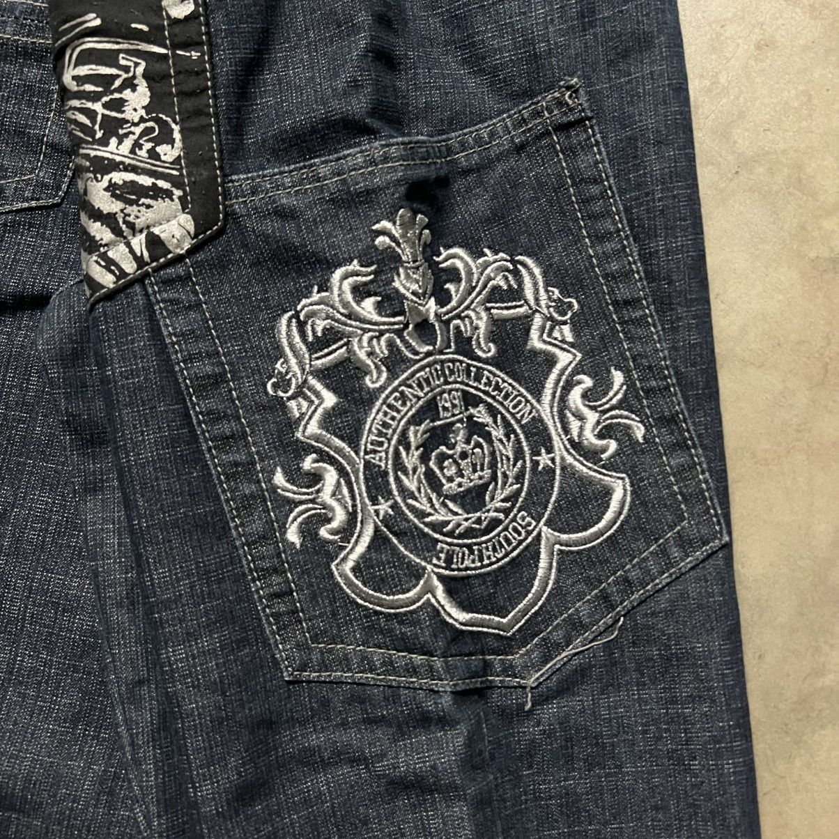 Ed Hardy × JNCO × Southpole Vintage Y2K South Pole BAGGY Carpenter Denim Jeans Size US 40 / EU 56 - 3 Thumbnail