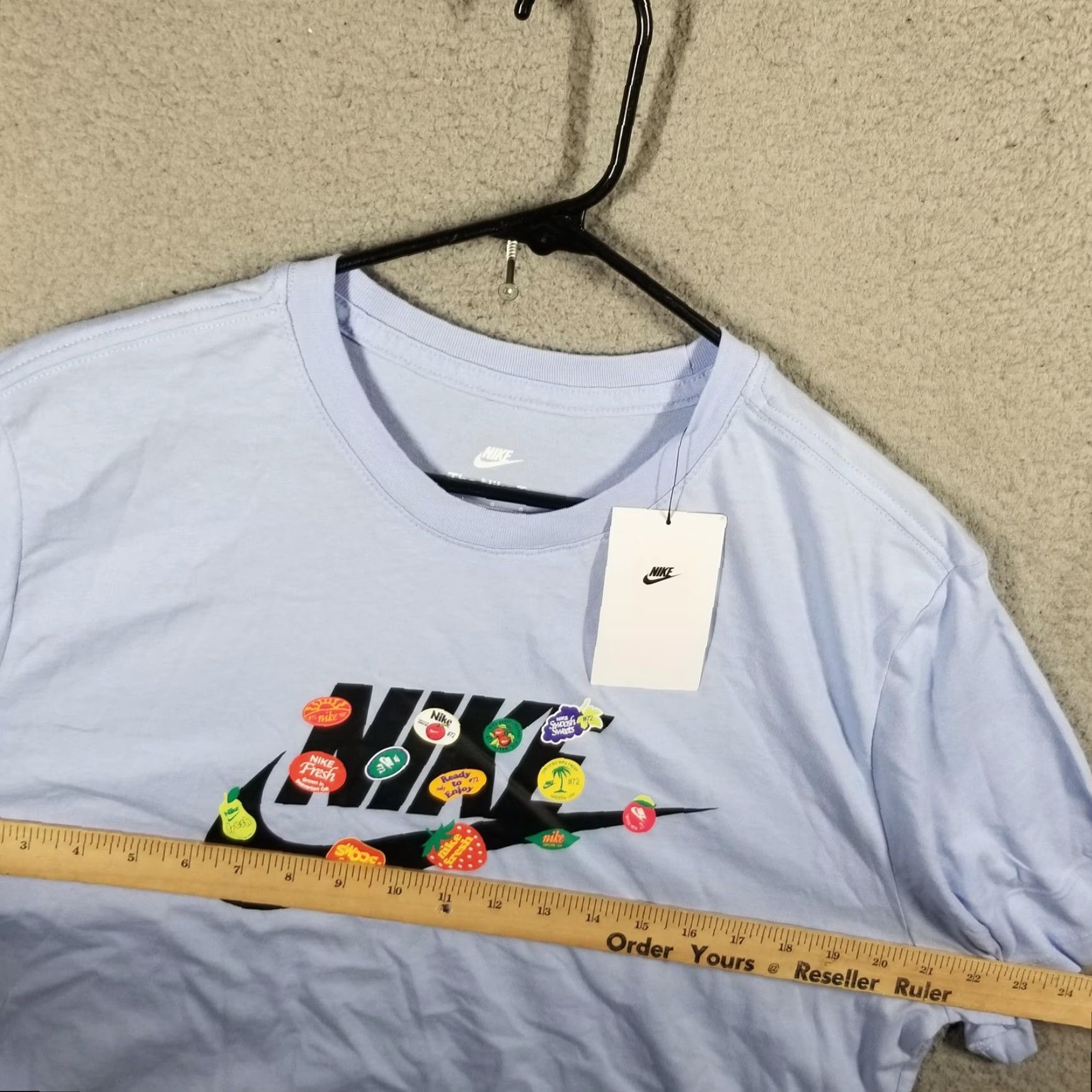 Nike Nike T-Shirt Men's Large Blue Fruit Graphic Swoosh Logo Short Sleeve Sports Streetwear Size US L / EU 52-54 / 3 - 5 Thumbnail