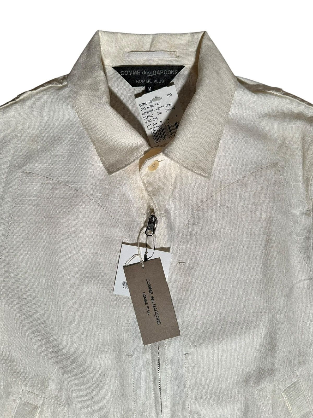 Comme des Garcons Homme Plus COMME des GARÇONS HOMME PLUS AW 2004 Ivory Hemp Work Jacket Size US M / EU 48-50 / 2 - 5 Thumbnail