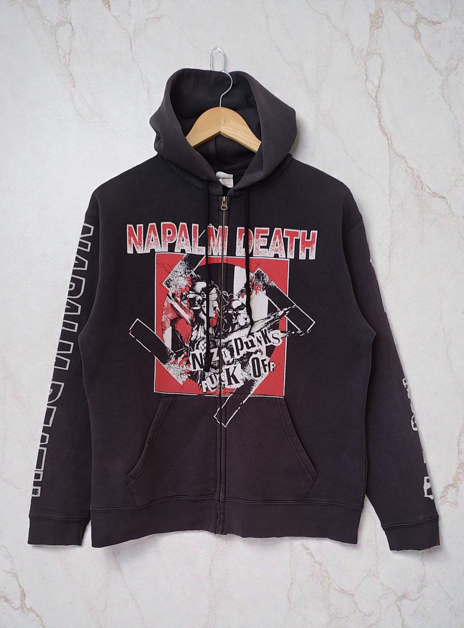 Band Tees Napalm Death Nazi Punks F Off Vintage Official Y2K Hoodie Size US M / EU 48-50 / 2 - 1 Thumbnail