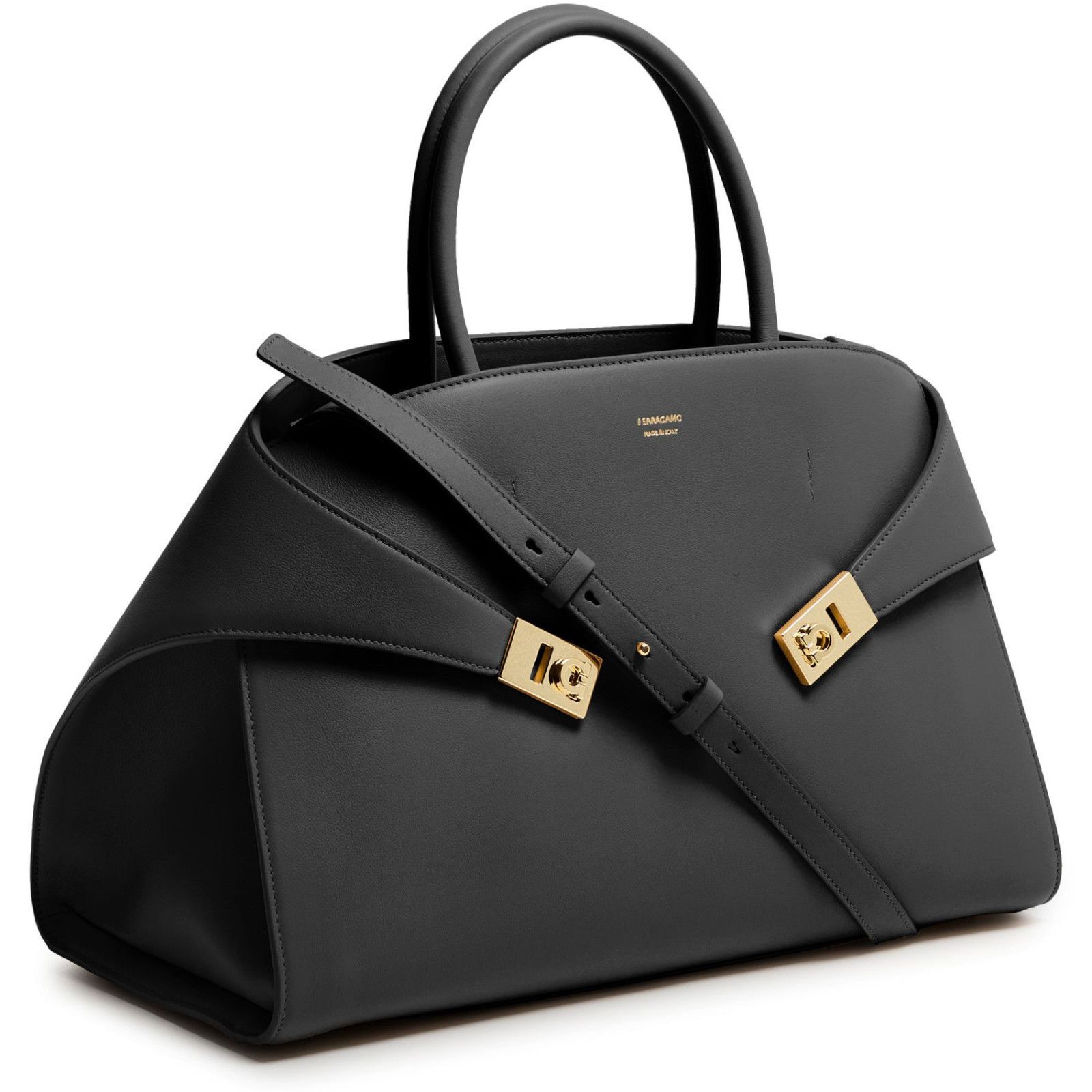 Salvatore Ferragamo FERRAGAMO Hug Large Black Leather Top Handle Bag New Size ONE SIZE - 2 Thumbnail