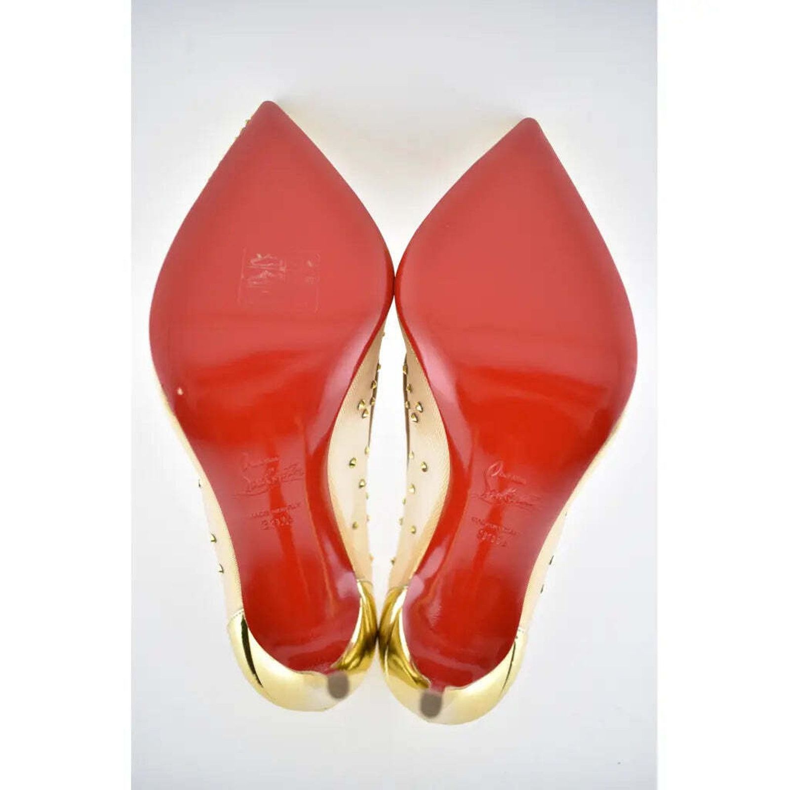 Christian Louboutin Follies Strass 100 Gold Mesh Crystal Pigalle Heel Pump 39.5 Size US 9.5 / IT 39.5 - 12 Thumbnail