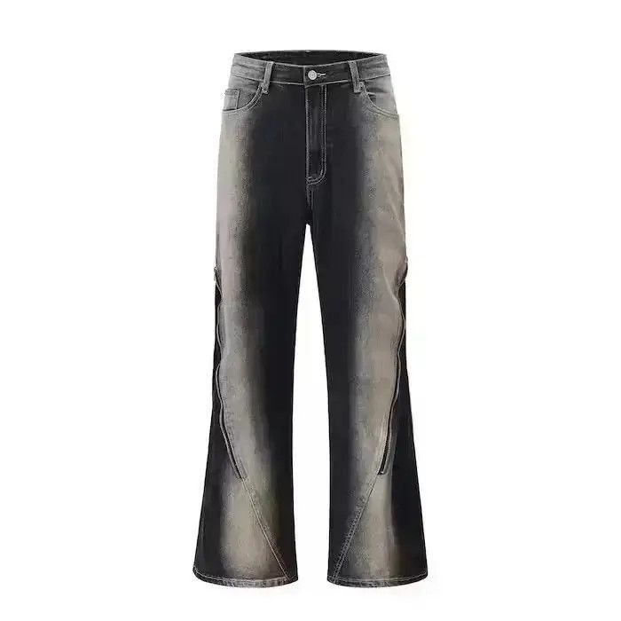 Japanese Brand Stacked Washed Two Tone Denim Jeans Size US 30 / EU 46 - 5 Thumbnail