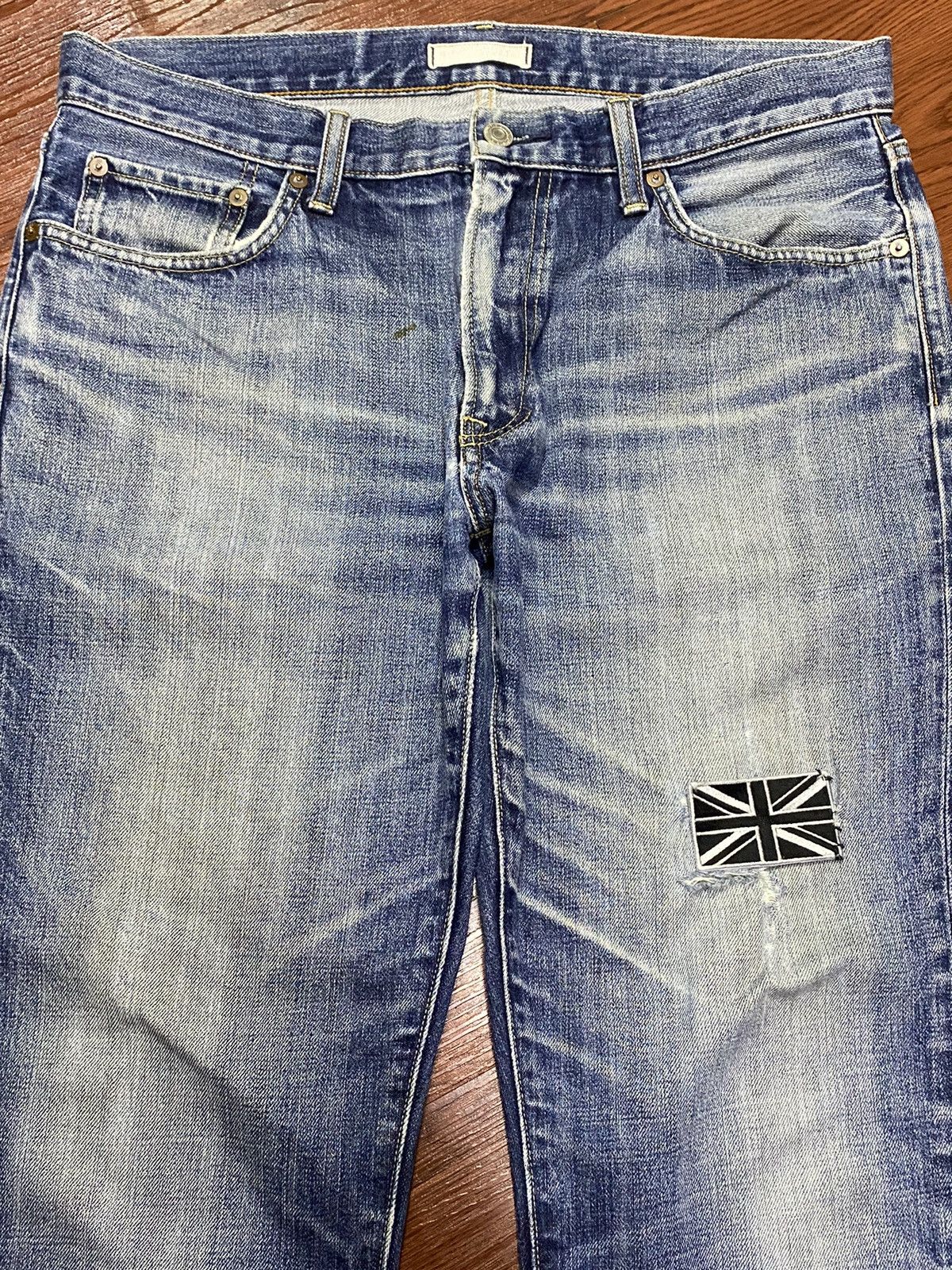 Jun Takahashi Vintage Uniqlo UJ Blue Wash Patched Loose Jeans Size US 34 / EU 50 - 3 Thumbnail