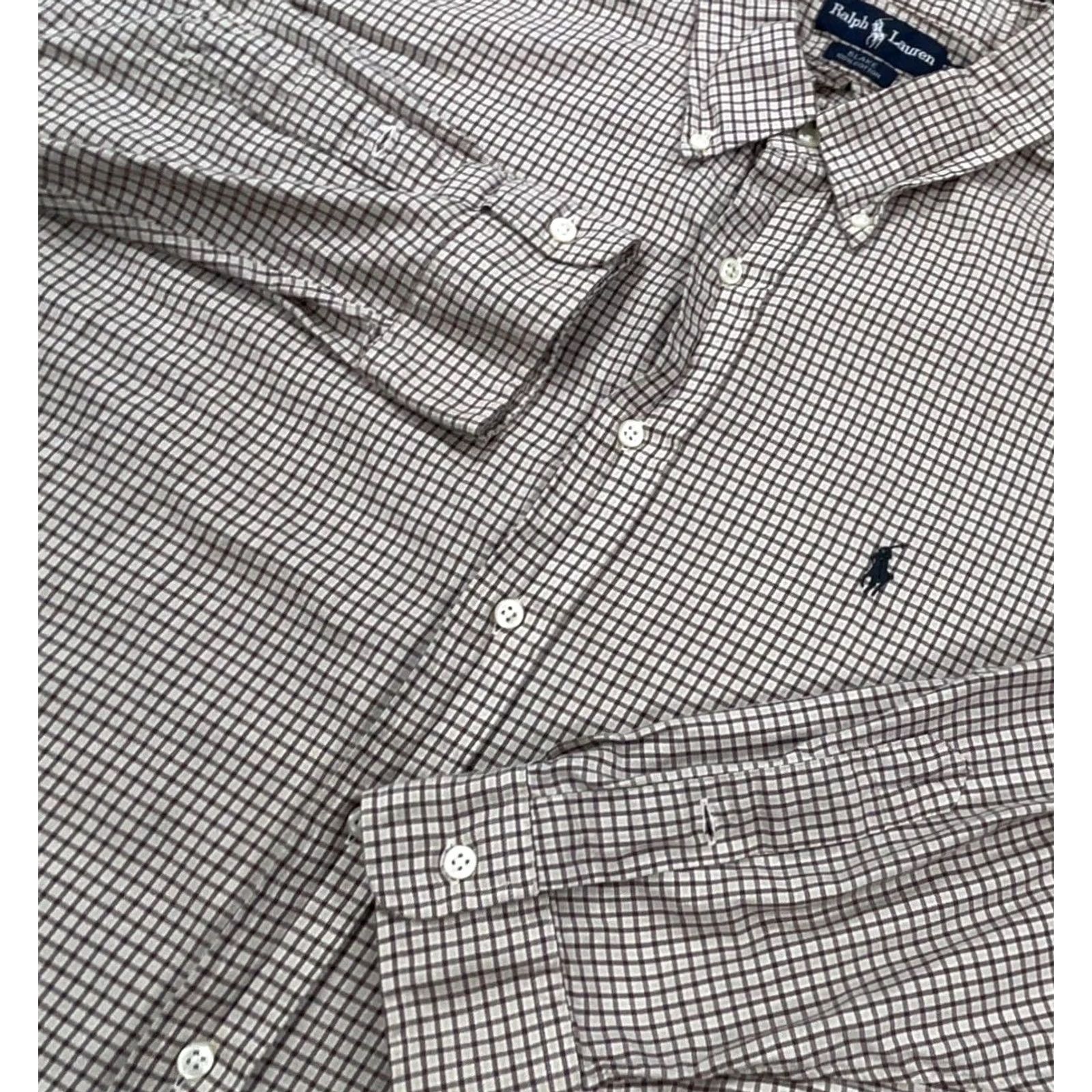 Ralph Lauren Ralph Lauren Shirt Men 2XL Brown Button-Up Plaid Oxford Casual Dress Vintage: No (adjusted) Size 48R - 4 Thumbnail