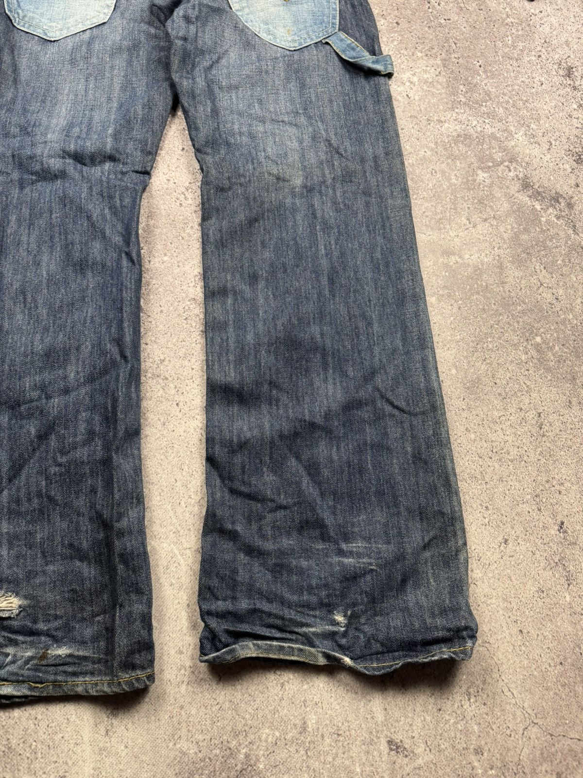 Japanese Brand Vintage Japanesse baggy flared jeans pants y2k avantgarde Size US 33 - 9 Thumbnail