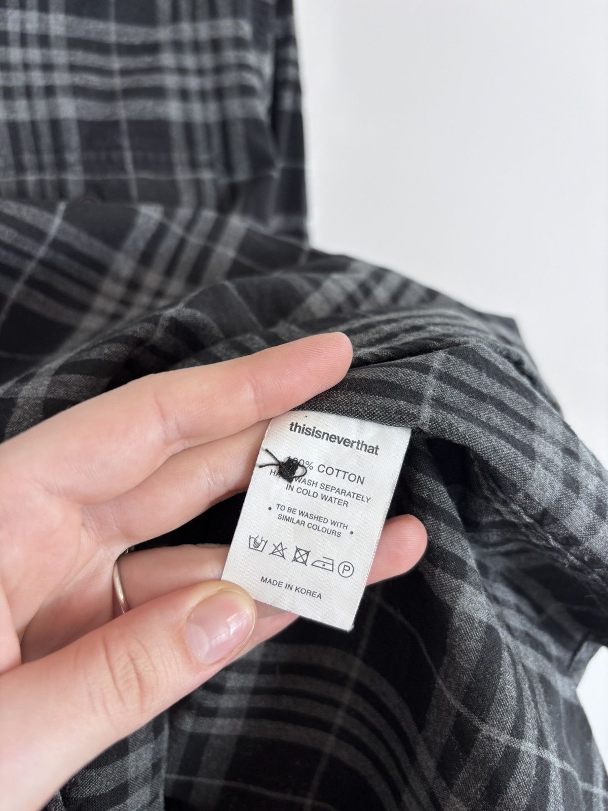 thisisneverthat thisisneverthat Grey/Black Plaid Check Hooded Flannel Shirt Size US S / EU 44-46 / 1 - 11 Thumbnail