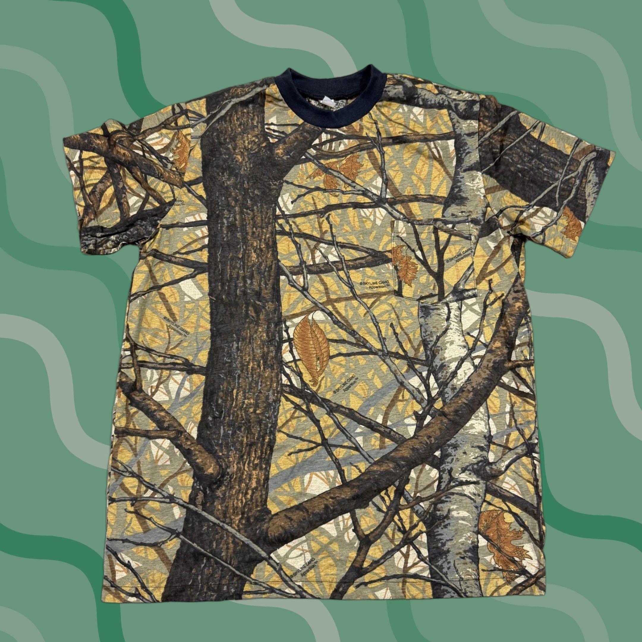 Vintage Skyline Camo Shirt Mens XL Brown Camouflage Hunting Outdoor Graphic Tee Size US XL / EU 56 / 4 - 1 Thumbnail