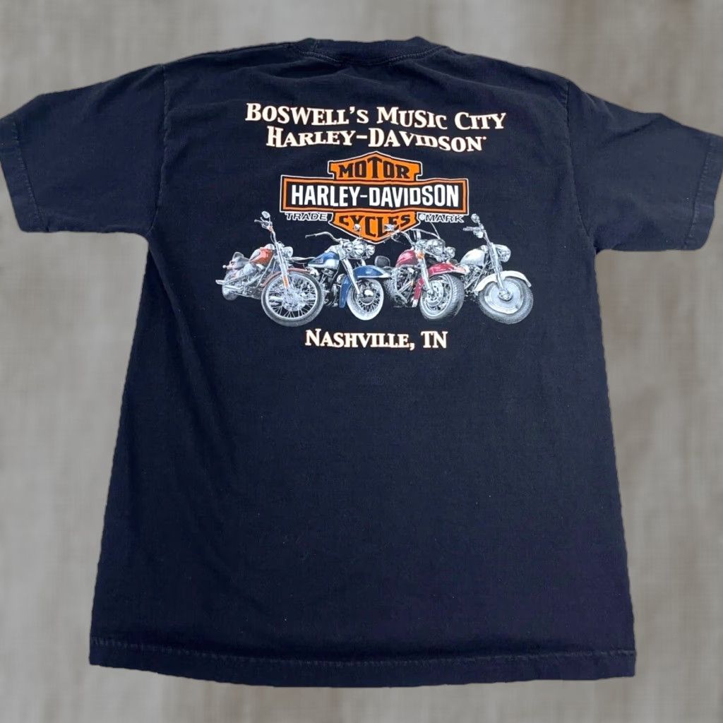 Harley Davidson VINTAGE Harley-Davidson Shirt Men M Black T Tee Biker Skull 80s USA Logo Graphic Print Size US M / EU 48-50 / 2 - 1 Thumbnail