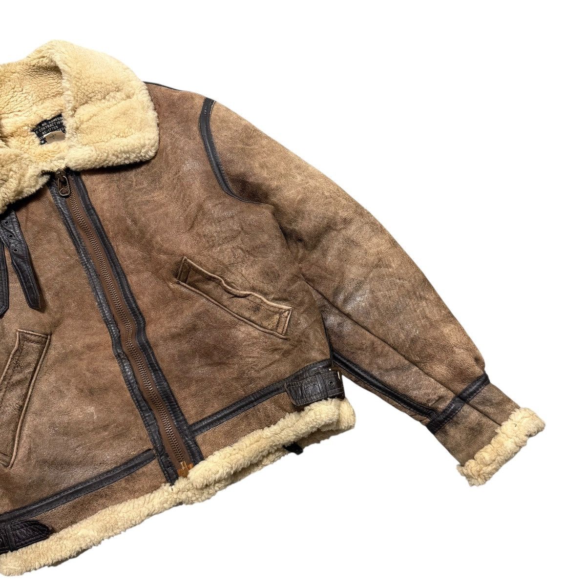 Avirex Vintage 80s Avirex Scovill Zipper Sheepskin Mouton B3 Jacket Size US S / EU 44-46 / 1 - 5 Thumbnail