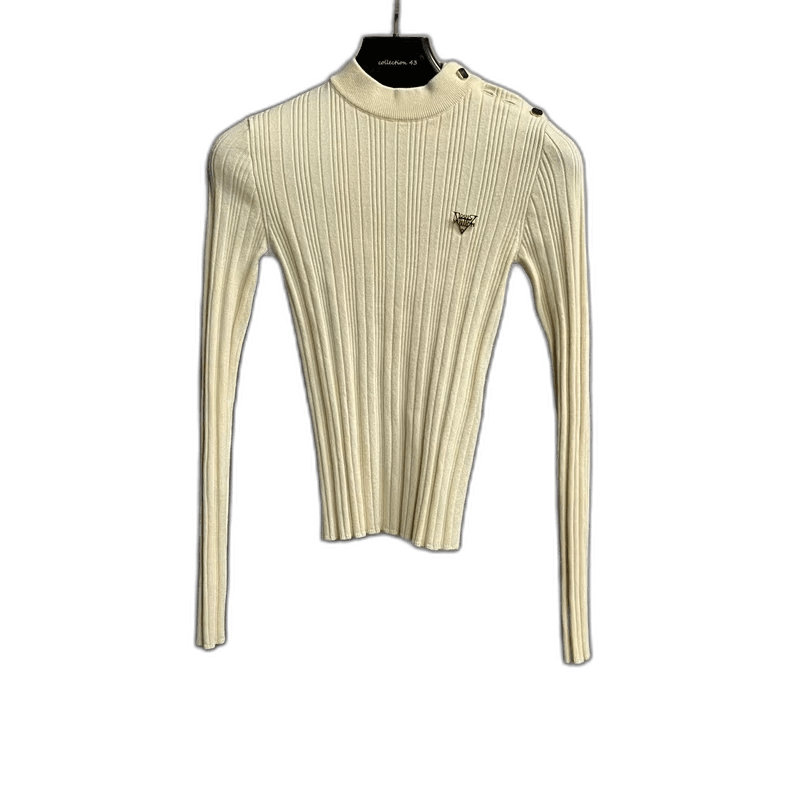 Louis Vuitton Louis Vuitton Cream Knit Long Sleeve Top Size US XS / EU 42 / 0 - 1 Thumbnail