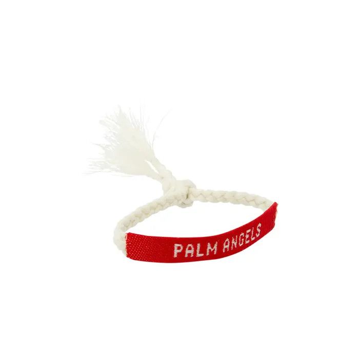Palm Angels o1y0325 Size : OS / Logo Bracelet in Red/Off White Size ONE SIZE - 1 Preview