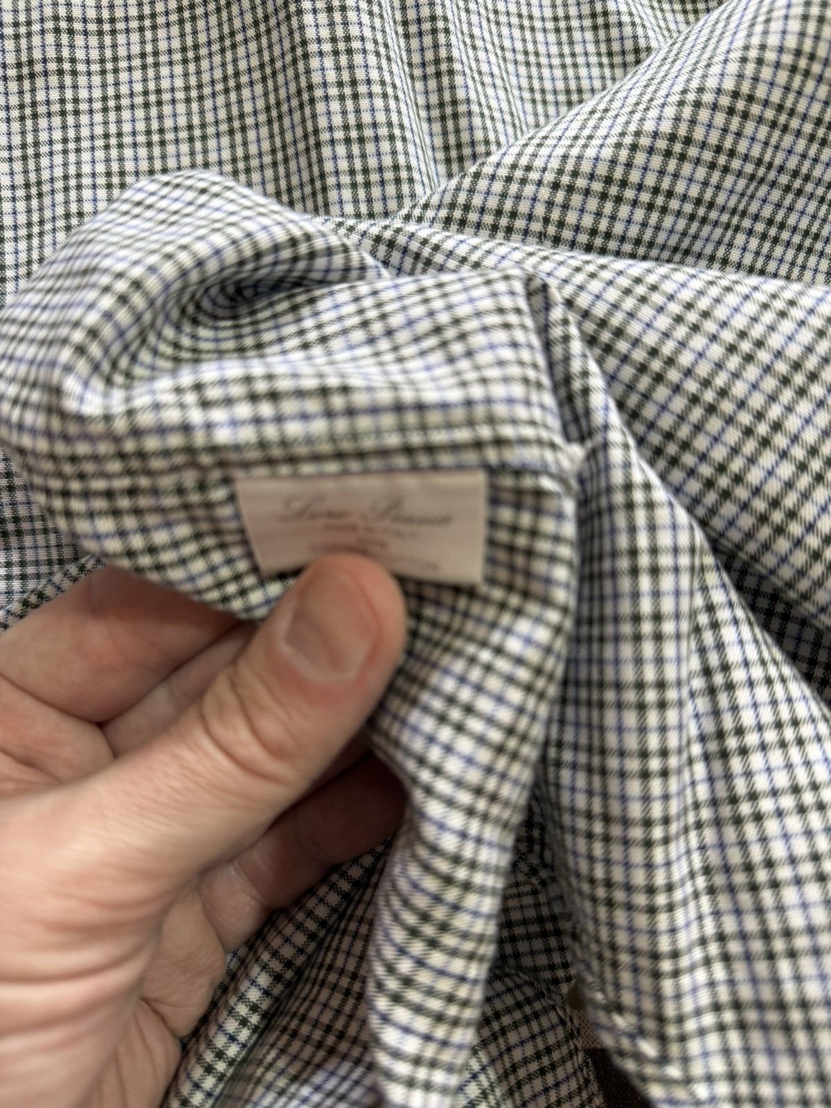 Loro Piana Loro Piana Blue Checkered Shirt Size US L / EU 52-54 / 3 - 6 Thumbnail