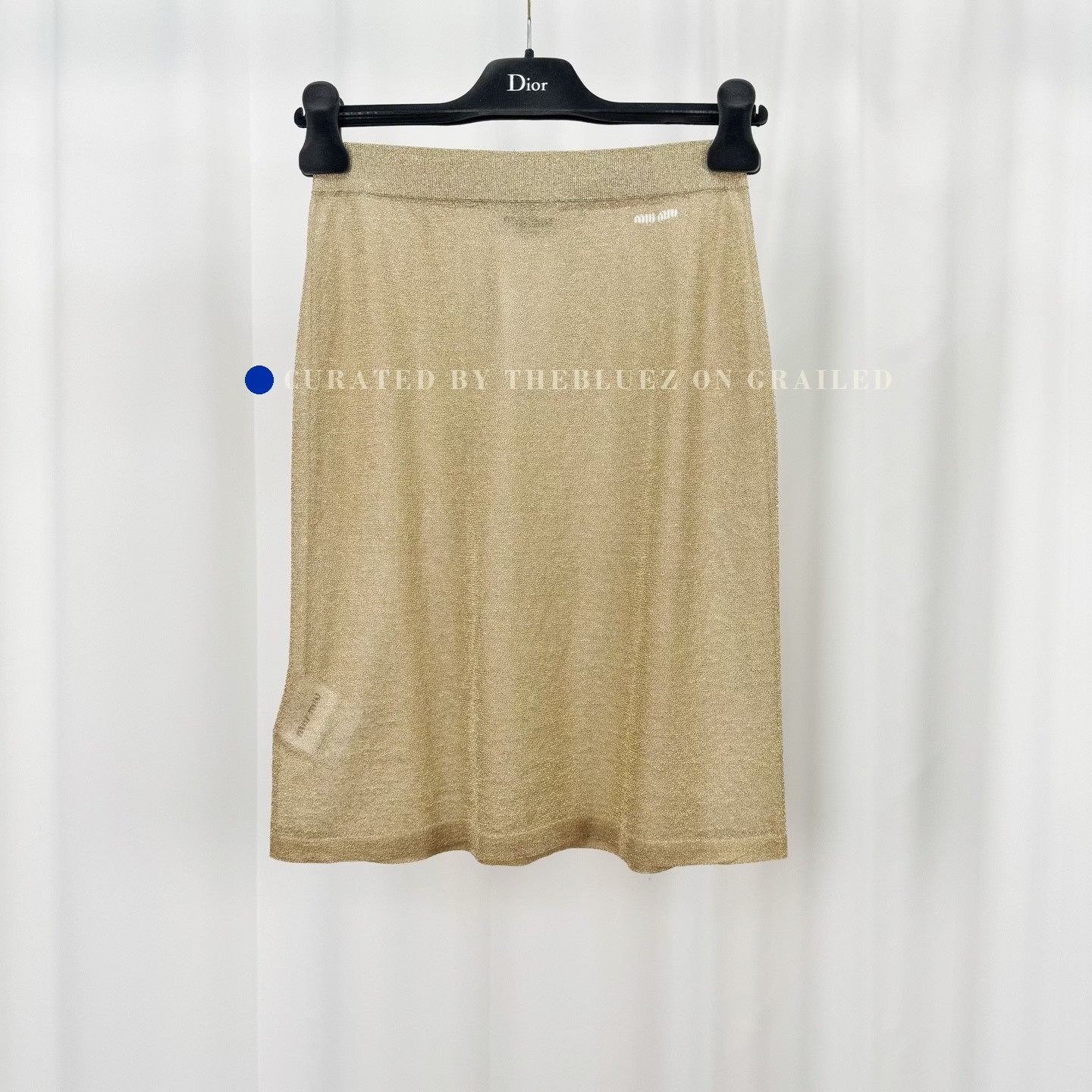 Miu Miu Miu Miu Embroidered Letter Gold Thread Skirt Size 40" / US 18 - 1 Thumbnail