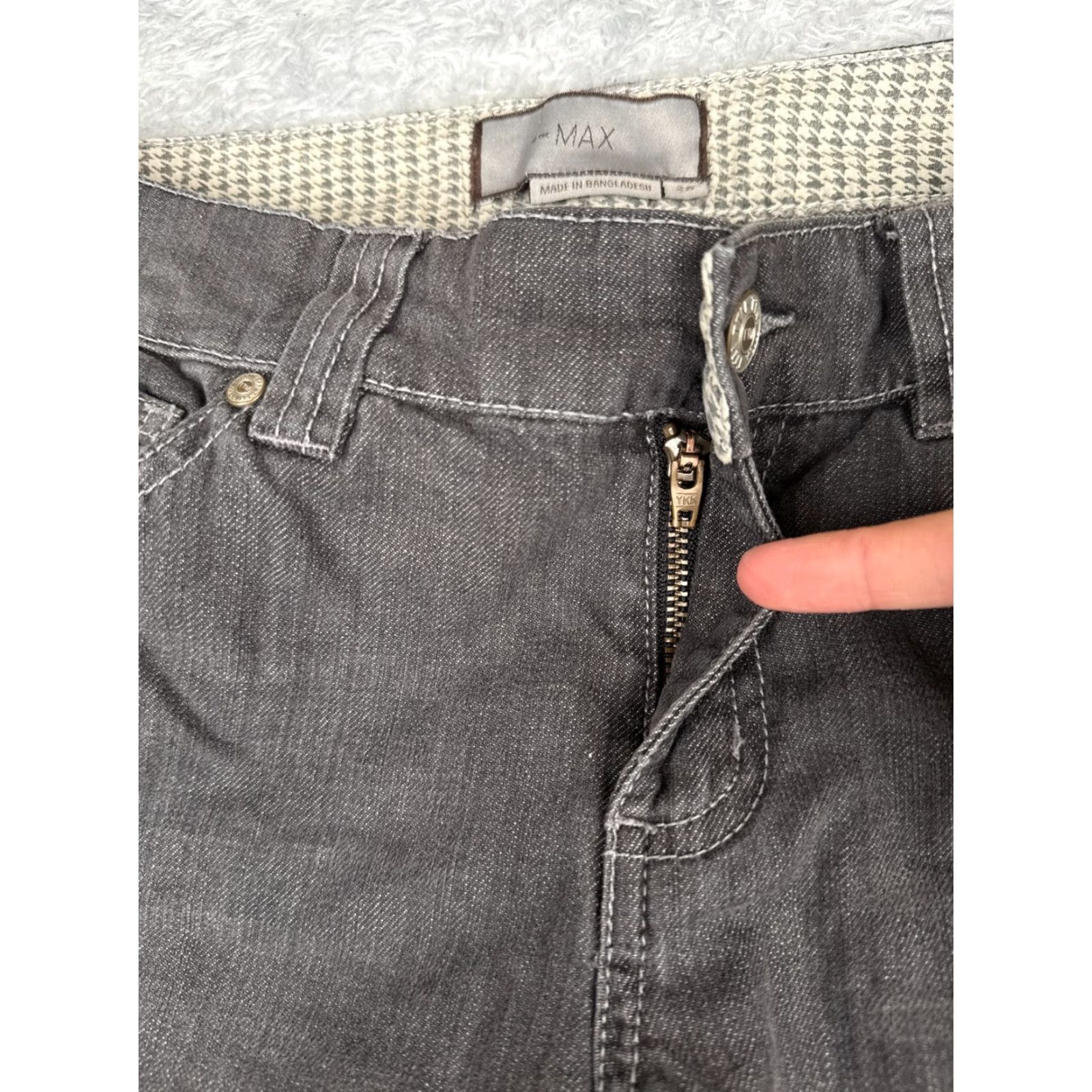 Vintage To The Max Jeans Womens 28 Gray Wide Leg Mid Rise 100% Cotton Distressed 28x32 Size 28" / US 6 / IT 42 - 5 Thumbnail
