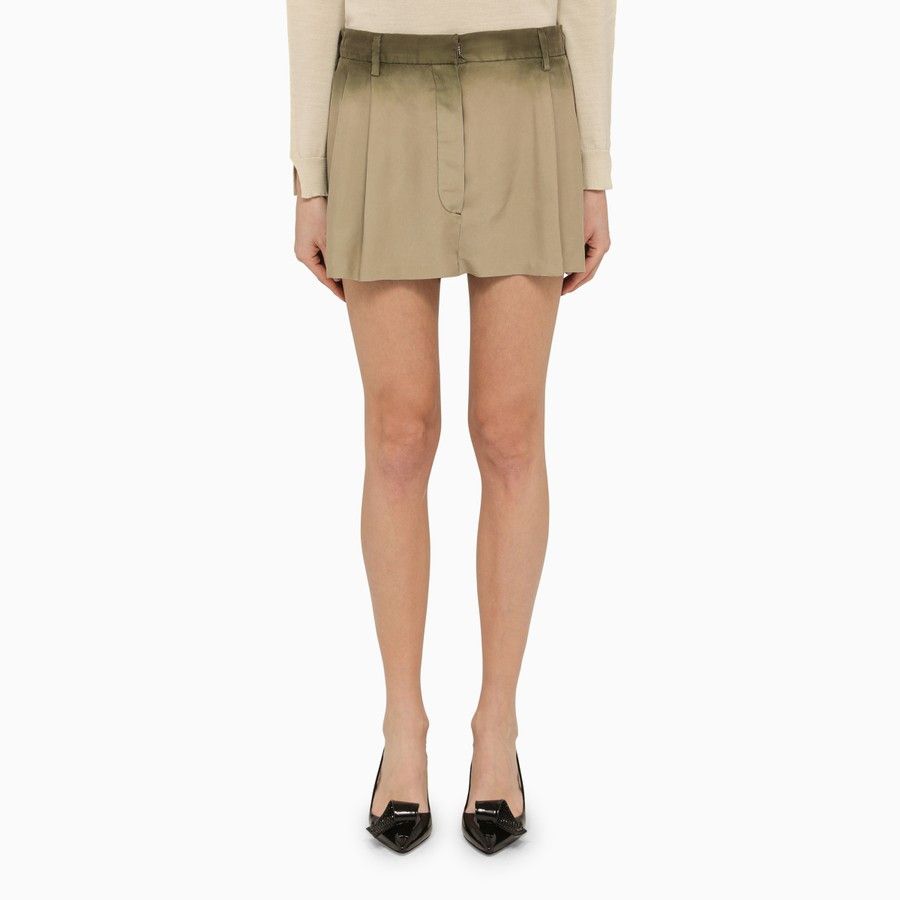 Prada o1d2blof0924 Logo Shorts in Beige Size 26" / US 2 / IT 38 - 1 Thumbnail