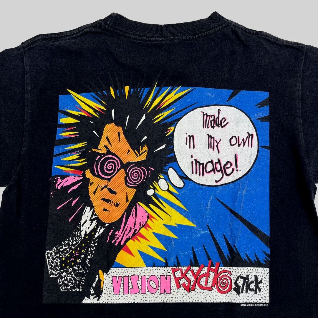 Vintage × Vision Streetwear Vision Street Wear 1990 90s Psycho Stick Skate 1986 T-Shirt Size US S / EU 44-46 / 1 - 3 Thumbnail