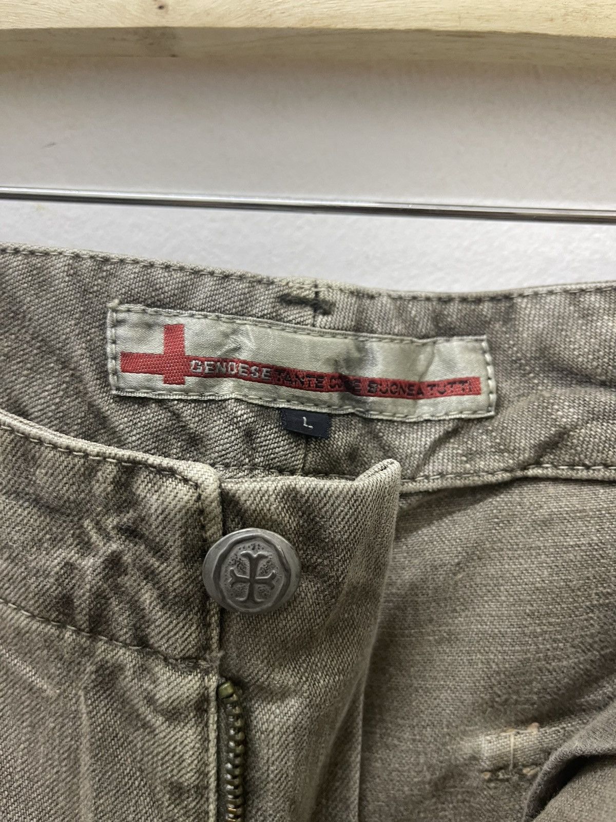 Le Grande Bleu (L.G.B.) Rare Vintage GENOESE Flare Tactical Cargo Style Size US 31 - 6 Thumbnail