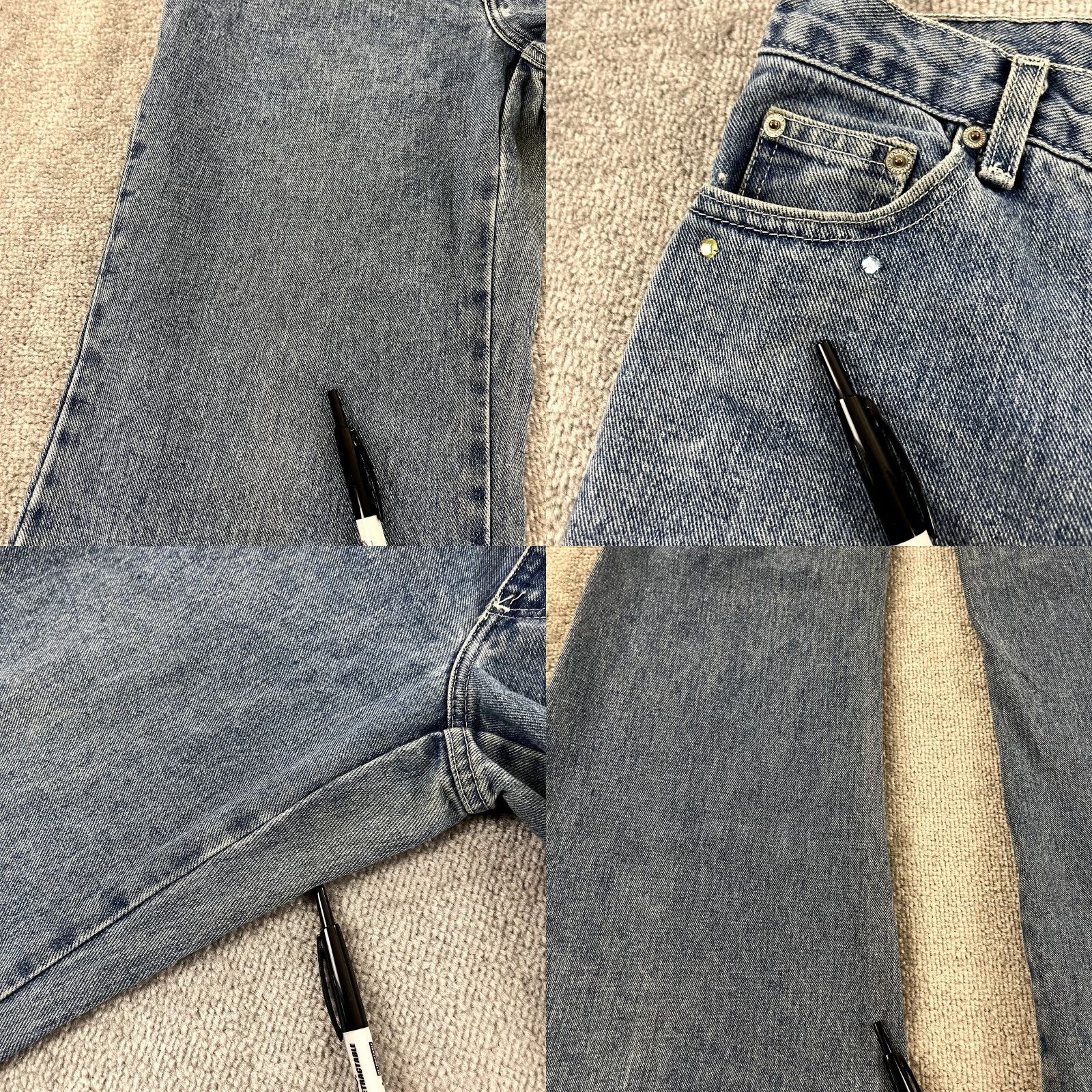 Denime NOTHING Jeans Womens Blue Wide Flared Denim USA Flag Patriotic Y2K 14 Regular Jeans Women's Size 14 Blue USA Patch? Size 36" / US 14 / IT 50 - 9 Thumbnail