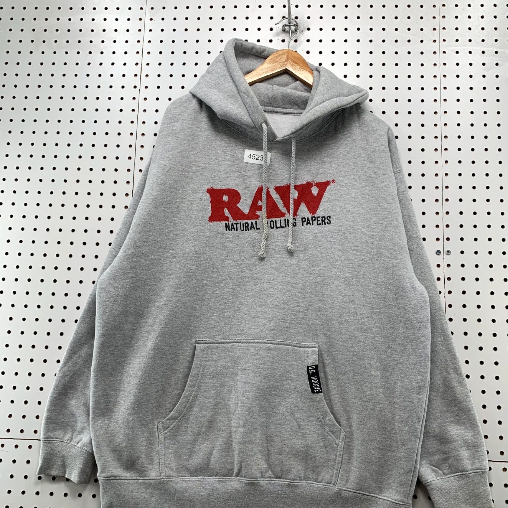 Vintage RAW OG Hoodie Sweatshirt Mens XL Gray Hooded Fleece WIZ Rolling Paper New Size US XL / EU 56 / 4 - 3 Thumbnail