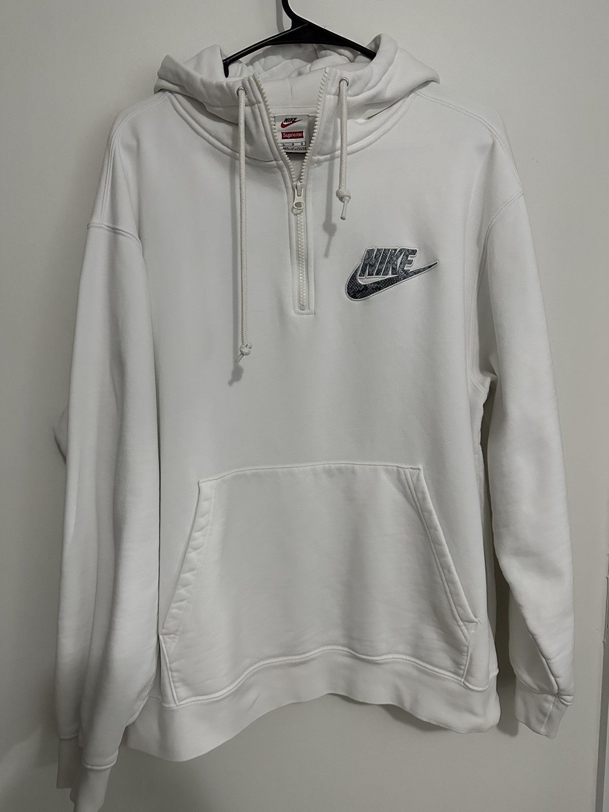 Pre-owned Nike X Supreme Nike Half Zip Sweatshirt In White