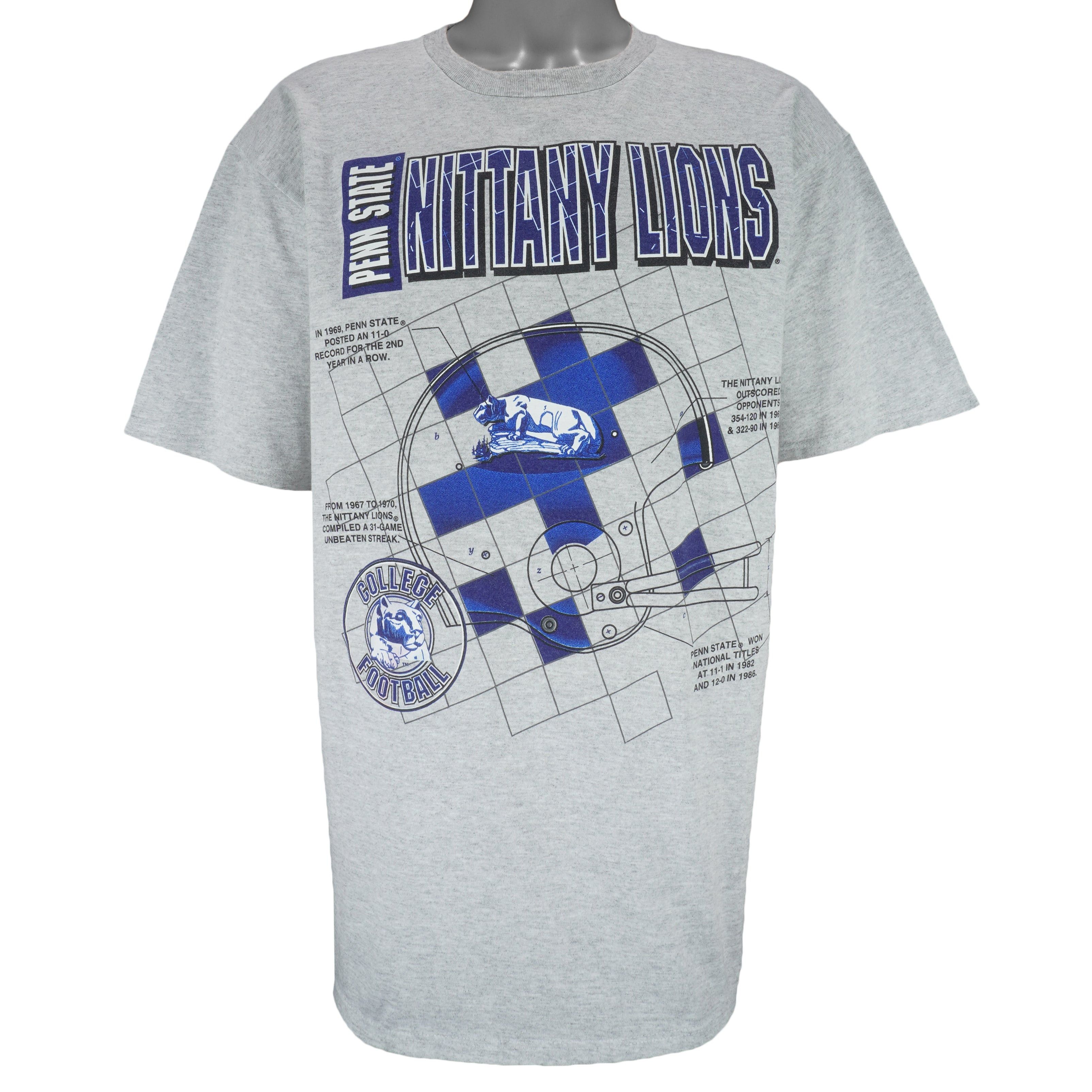 NCAA Nittany Lions Schematic Of A Champions T-Shirt 1990s Size US XL / EU 56 / 4 - 1 Thumbnail