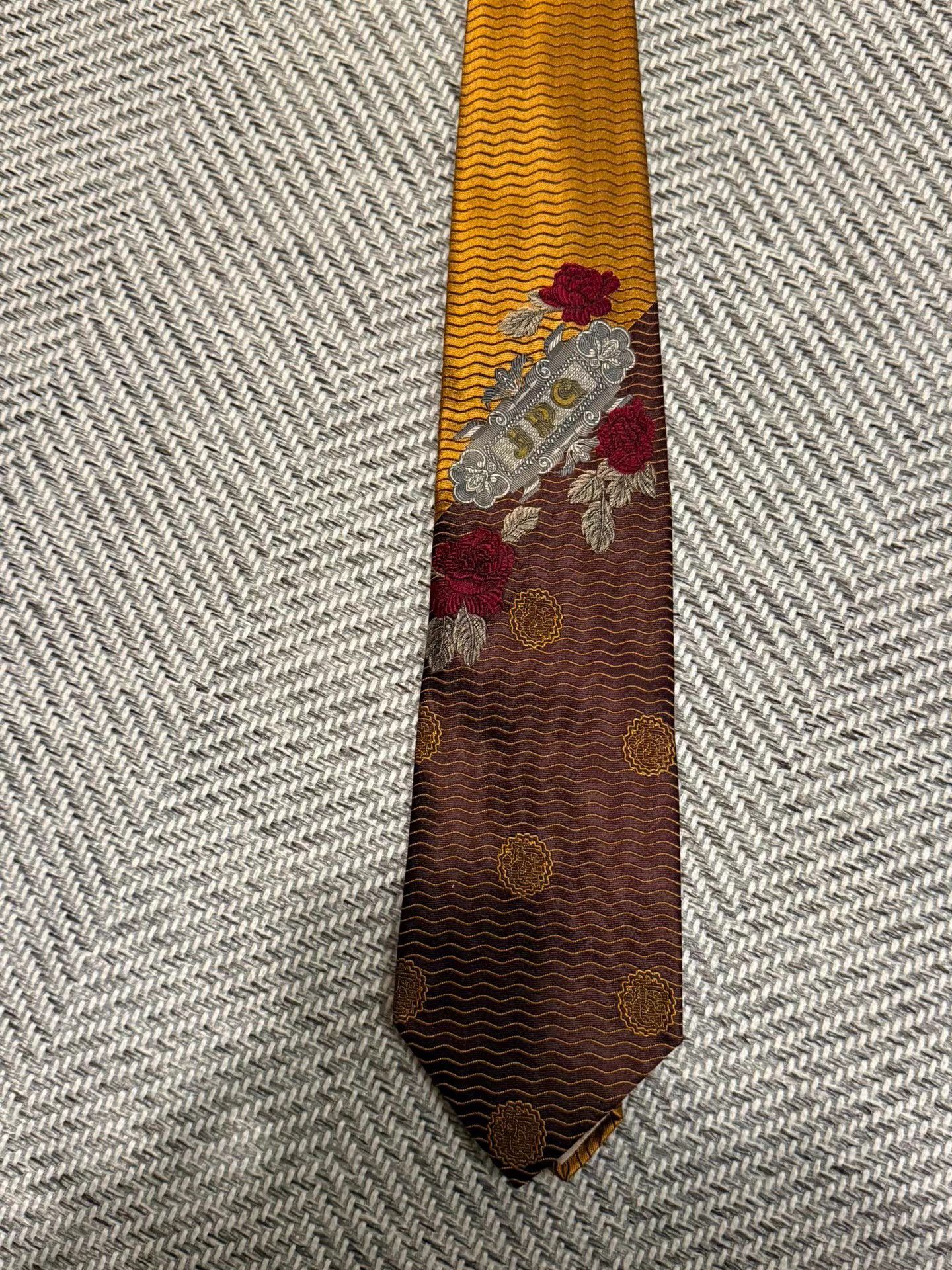 Jean Paul Gaultier Jean Paul Gaultier Glossy Rose Emblem Tie K24 Size ONE SIZE - 3 Thumbnail