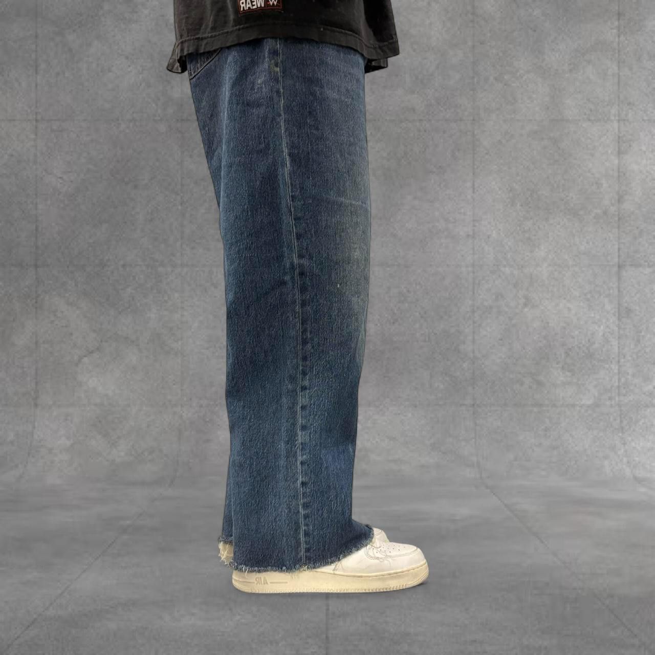 Old Navy Crazy Vintage Y2K 2000s Grunge Baggy Wideleg Old Navy Skater Style dark Wash Denim Jeans! Size US 34 / EU 50 - 2 Thumbnail