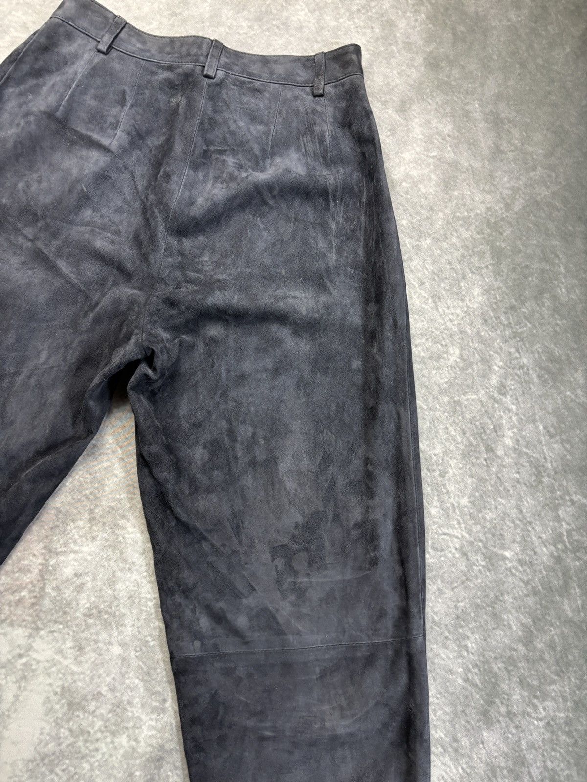 Giorgio Armani × Vintage 1980s Giorgio Armani Suede Pants Vintage Borgonuovo Black 44 Size 30" / US 8 / IT 44 - 17 Thumbnail