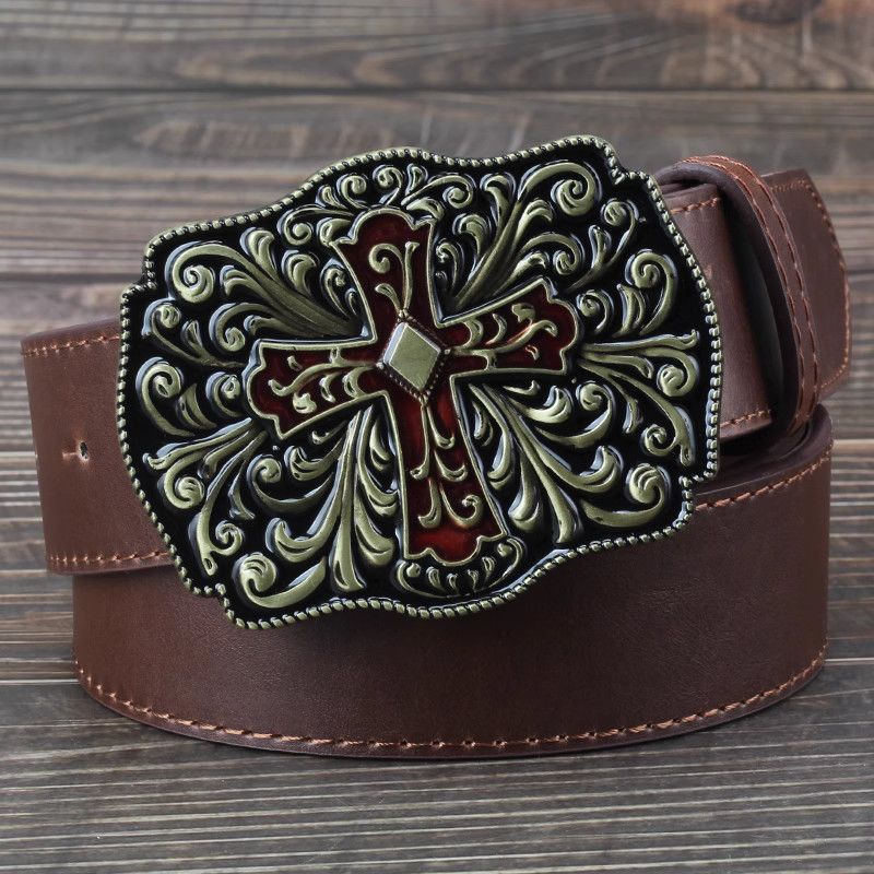 Designer Cross Future Vintage Belt Riveted Belts Menswear Accessories Size ONE SIZE - 3 Thumbnail