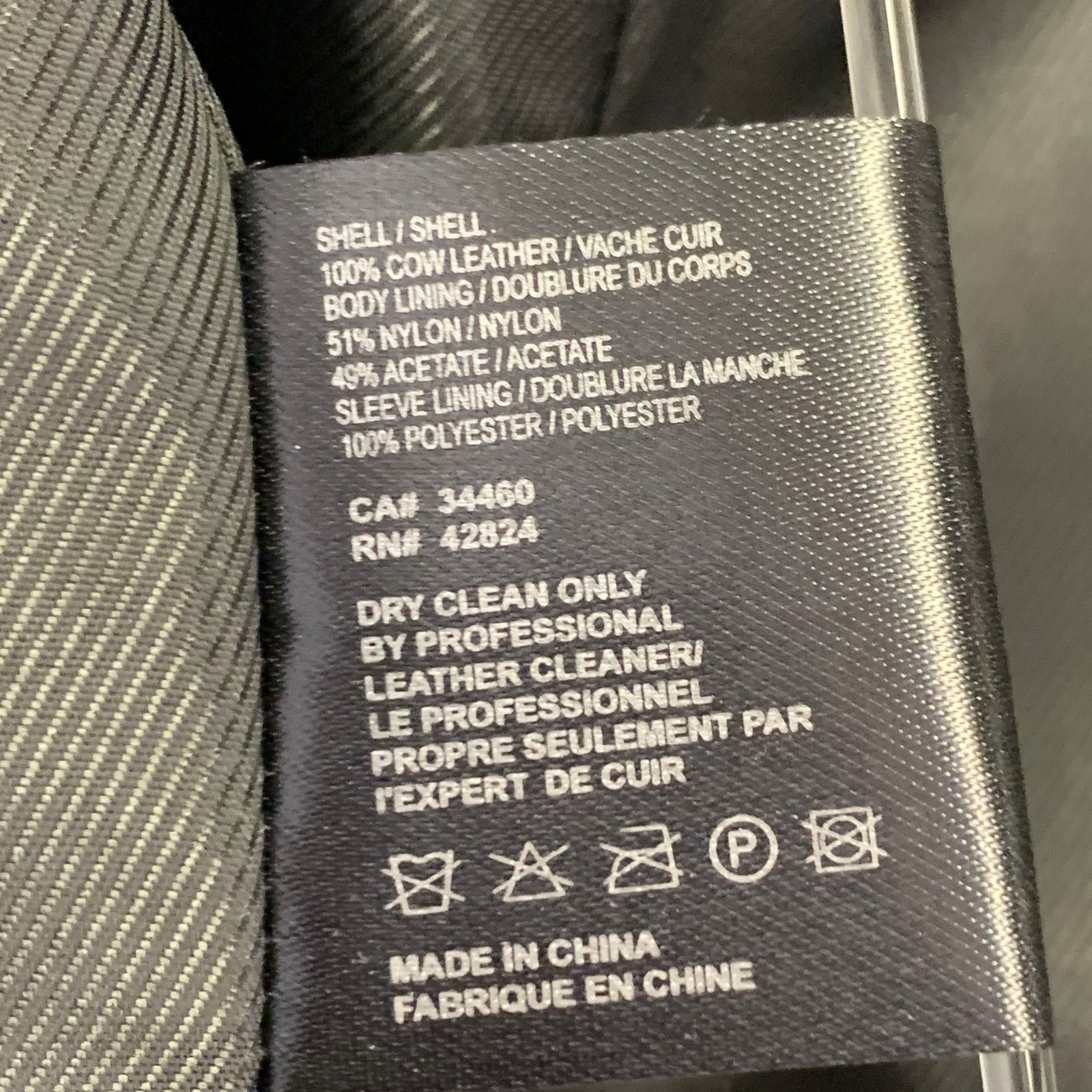 VEDA Size S Gold Rose Metallic Leather Biker Jacket