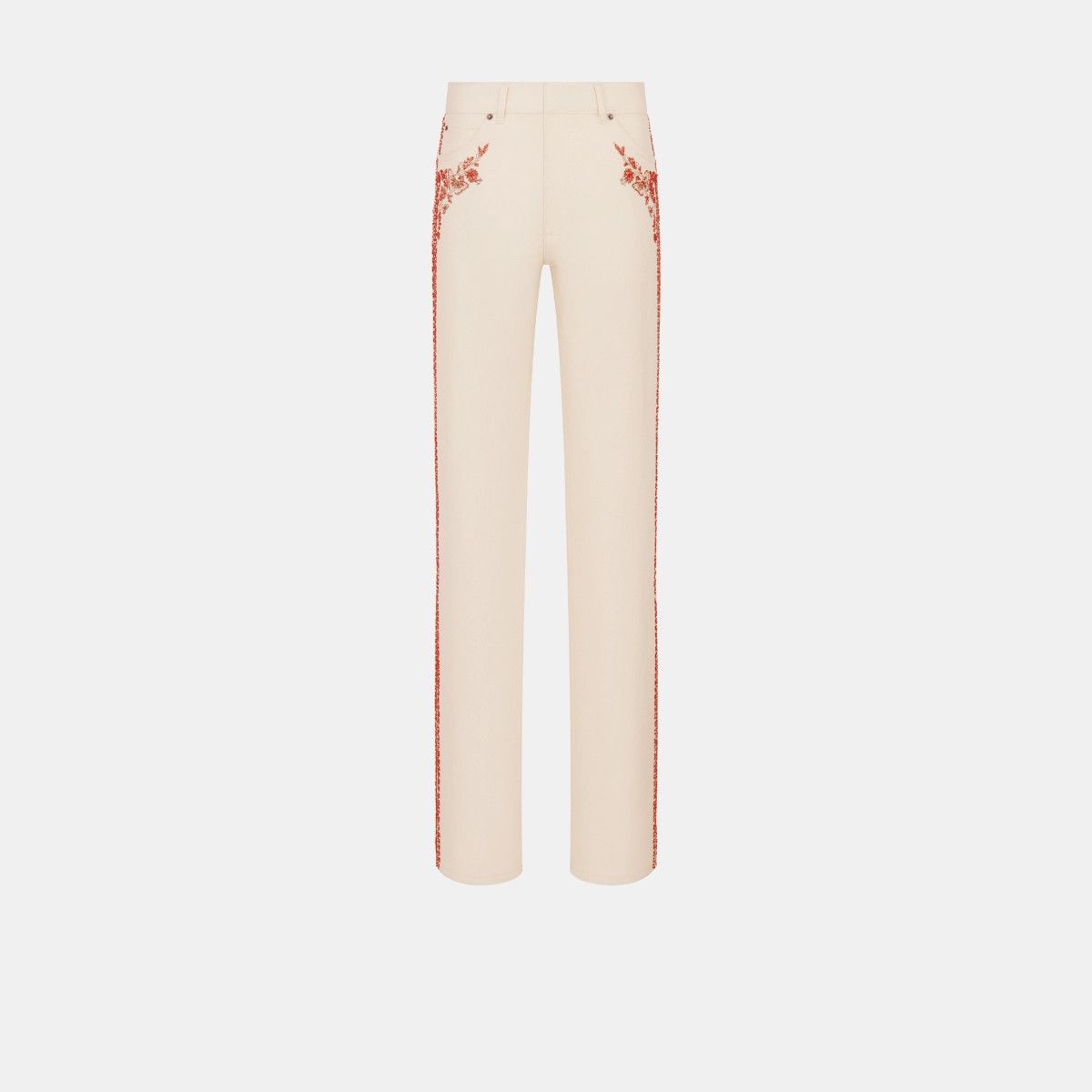 Dior o1bcso1str0225 Embroidered Fitted Jeans in White Size 30" / US 8 / IT 44 - 1 Thumbnail