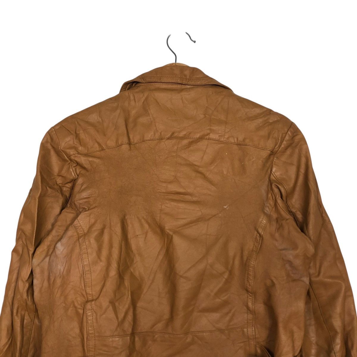 Japanese Brand 🔥CROPPED BIKER LEATHER JACKET UNBRANDED ISSEY MIYAKE Size US M / EU 48-50 / 2 - 11 Thumbnail