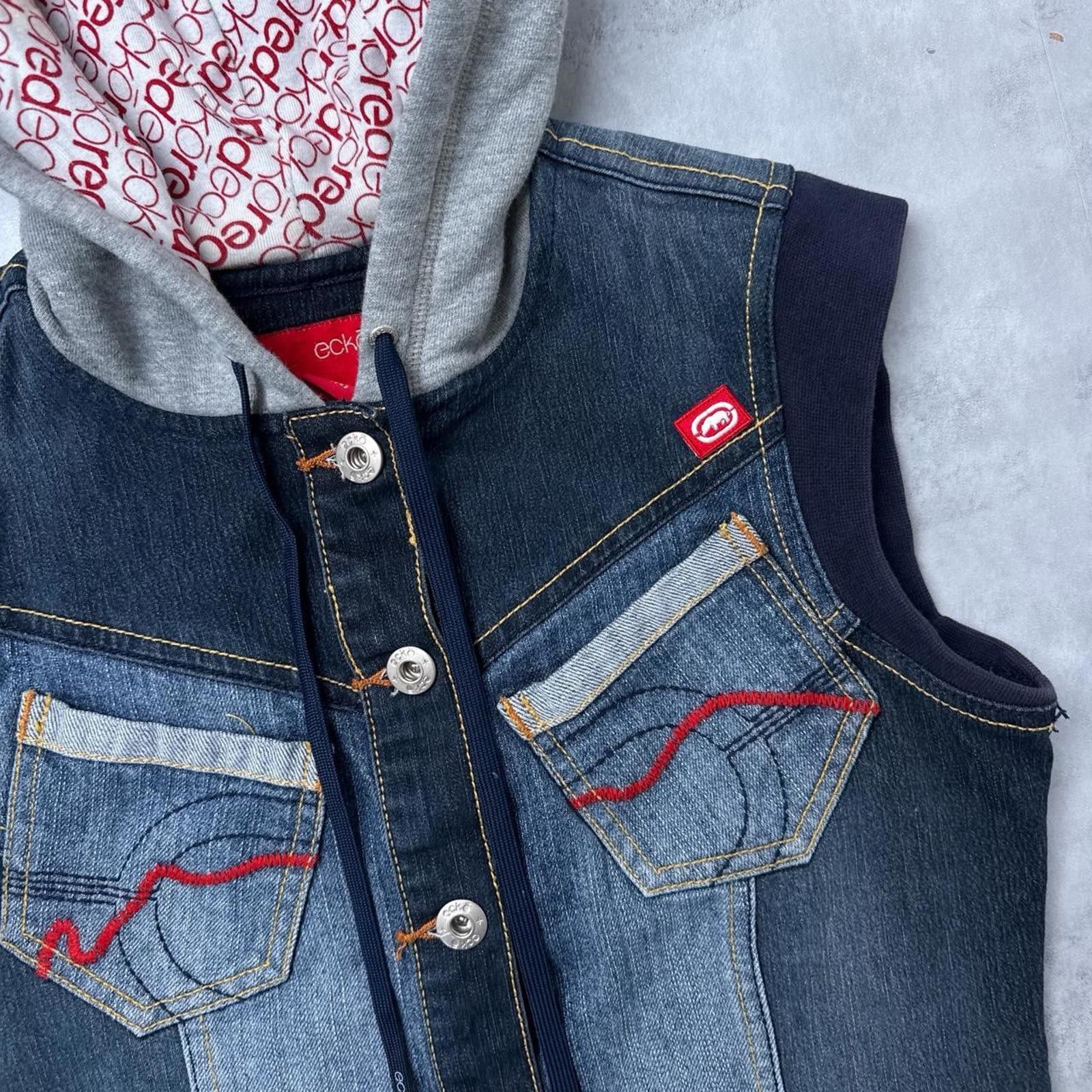 Ecko Unltd. Y2K Ecko Red Denim 00s Vest Hood Jacket Size US XS / EU 42 / 0 - 6 Thumbnail