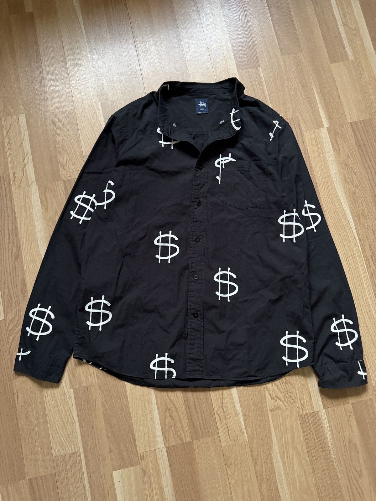 Stussy Stussy dollars overprint black money vintage rare 2000s Size US L / EU 52-54 / 3 - 1 Thumbnail