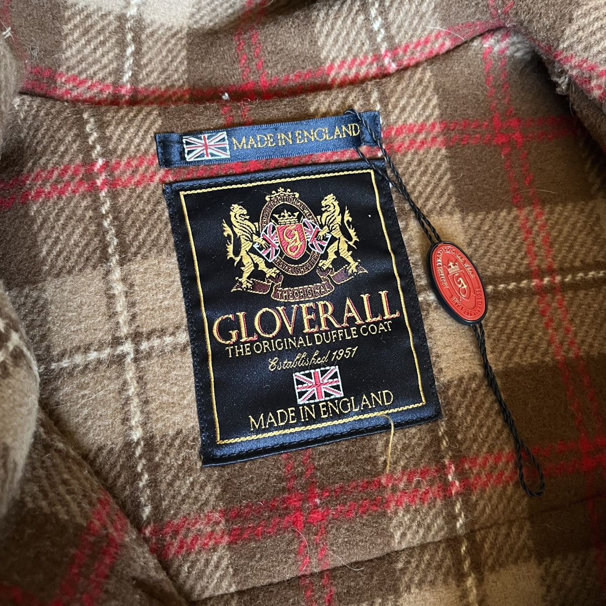 Designer × Gloverall × Vintage Vintage Gloverall The Original Duffle Coat Camel Check Beige Size XL / US 12-14 / IT 48-50 - 7 Thumbnail