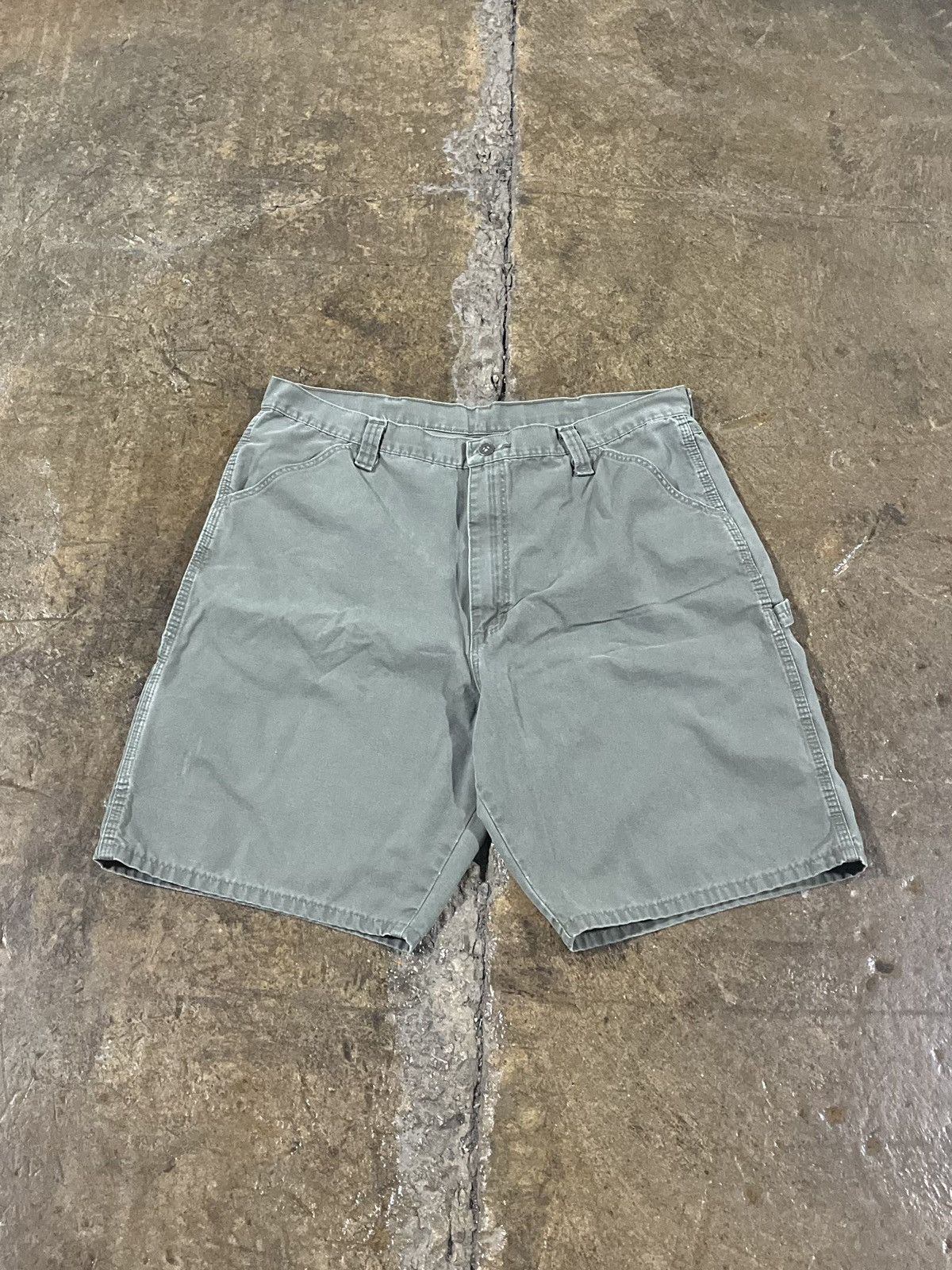 Carhartt × Vintage × Wrangler Crazy Y2K Carhartt Style Wrangler Carpenter Skater Shorts Size US 38 / EU 54 - 2 Thumbnail
