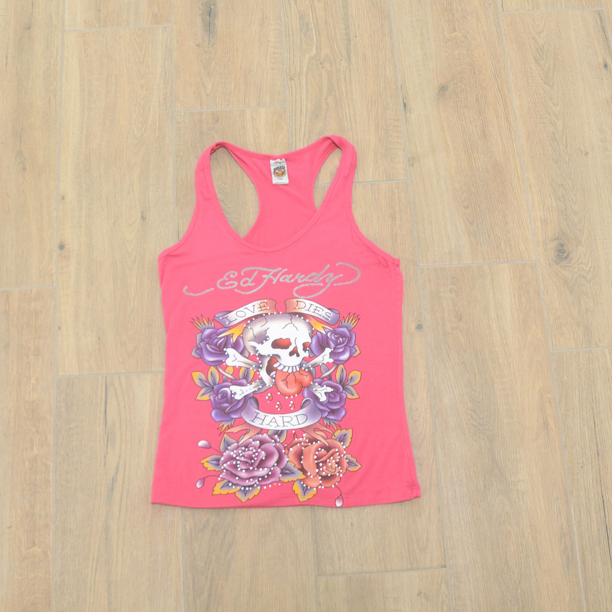 Christian Audigier Ed hardy by Christian Audigier Pink crystals tank top skull Size M / US 6-8 / IT 42-44 - 3 Thumbnail