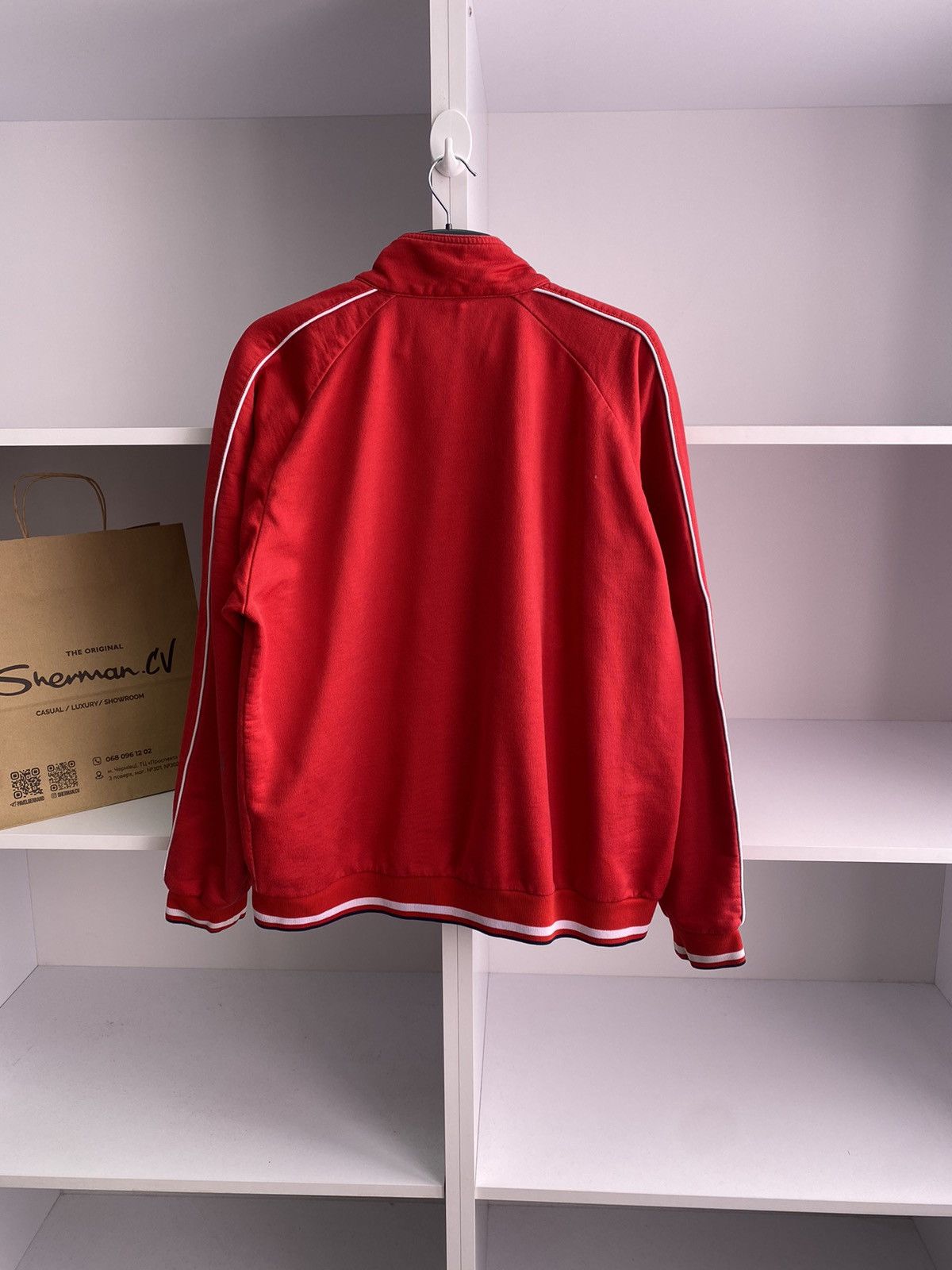 Nike × Vintage Vintage Nike Red Track Jacket Size US L / EU 52-54 / 3 - 12 Thumbnail