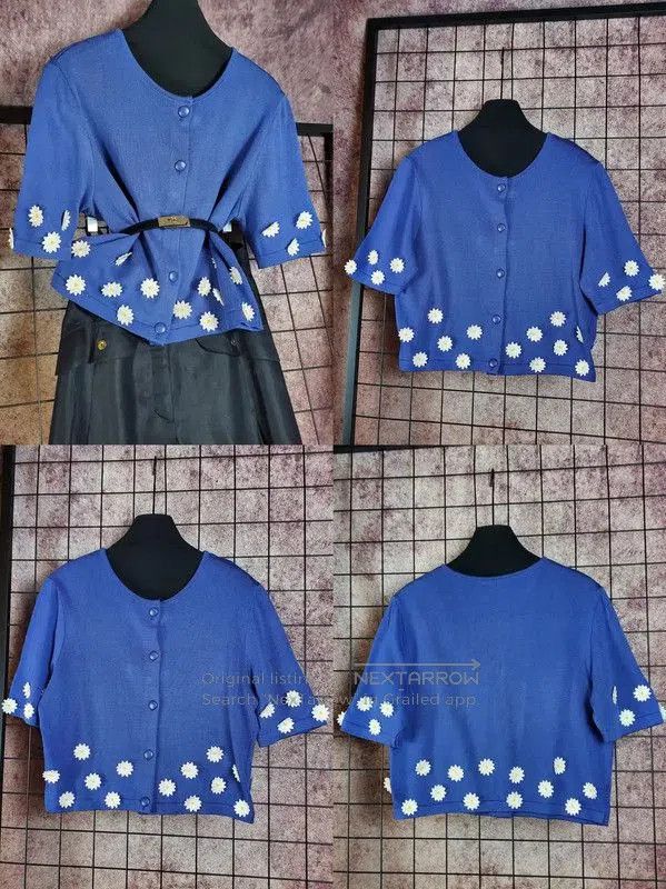 Dior Dior Summer Blue Embroidered Top . Size L / US 10 / IT 46 - 2 Thumbnail