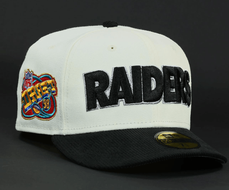 image of Oakland Raiders New Era Fitted Myfitteds Off White Corduroy in Chrome, Men's